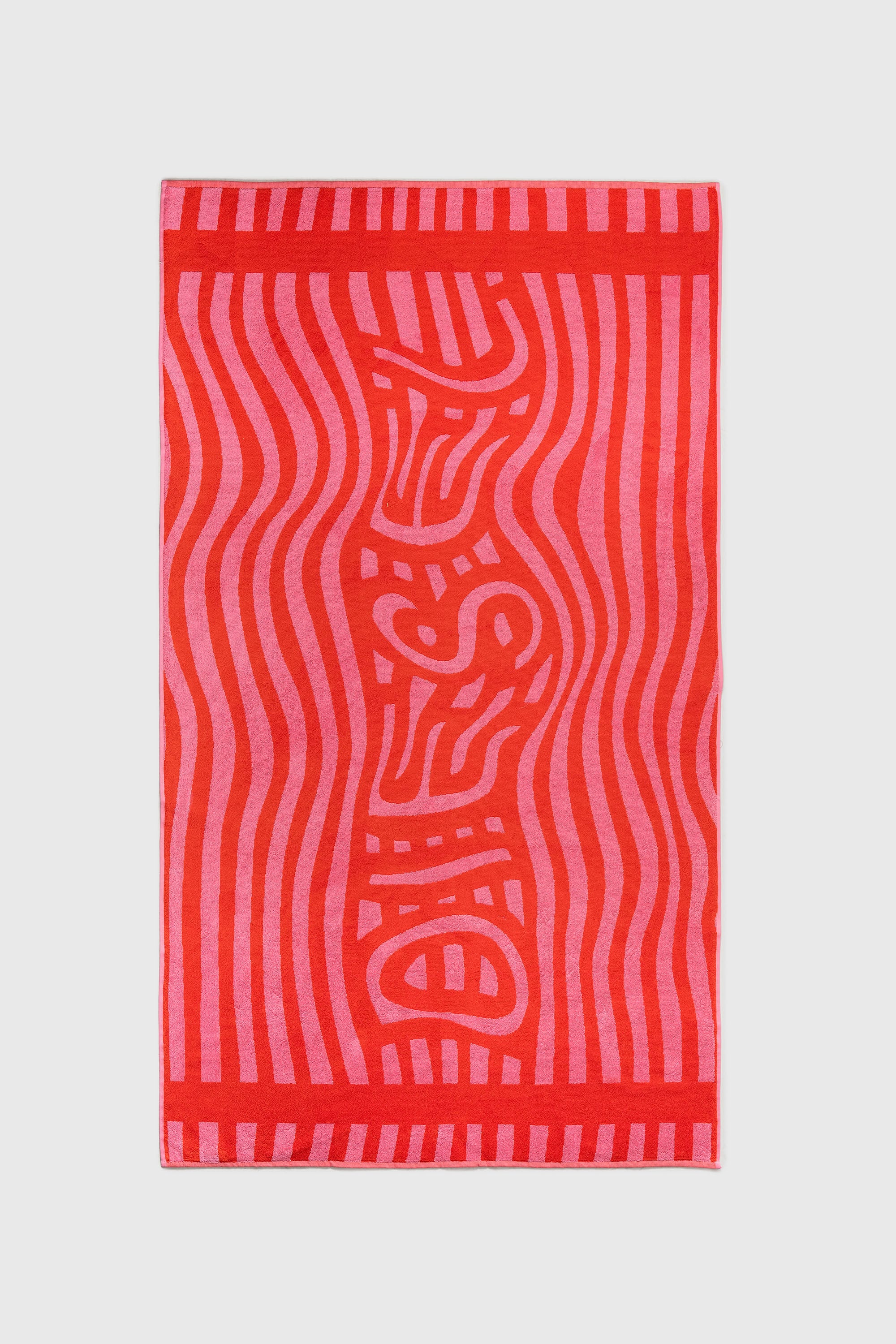 Diesel - 1018163  STRIPES PINK/RED TOWEL, Toalla de rizo 100x180 cm Unisex in Rojo - 1