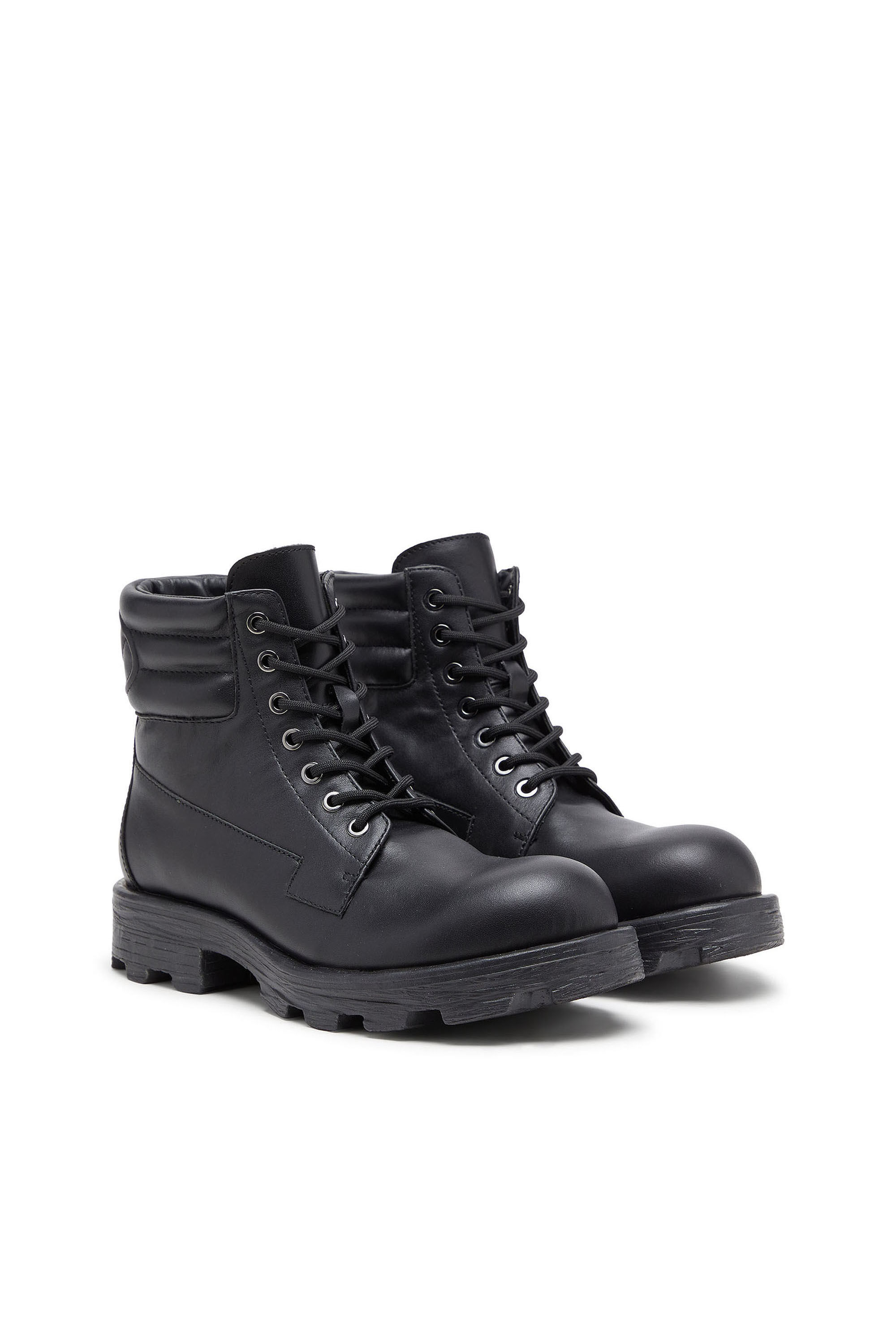 Diesel - D-HAMMER LACE UP, D-Hammer - Botas combat de cuero Hombre in Negro - 2