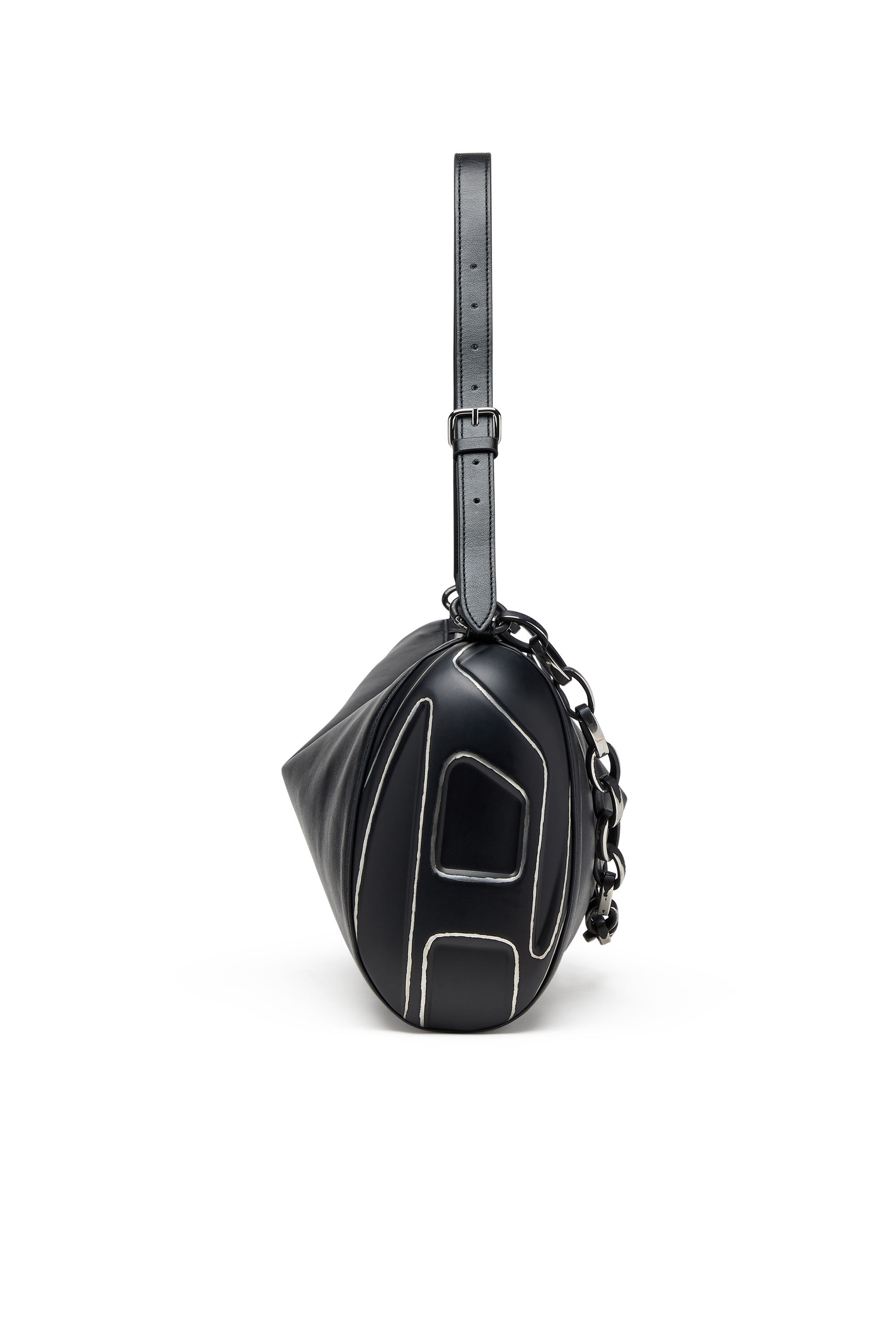 Diesel - LOAD-D SHOULDER BAG X, Bolso de hombro en PU laminado cepillado Unisex in Negro - 4