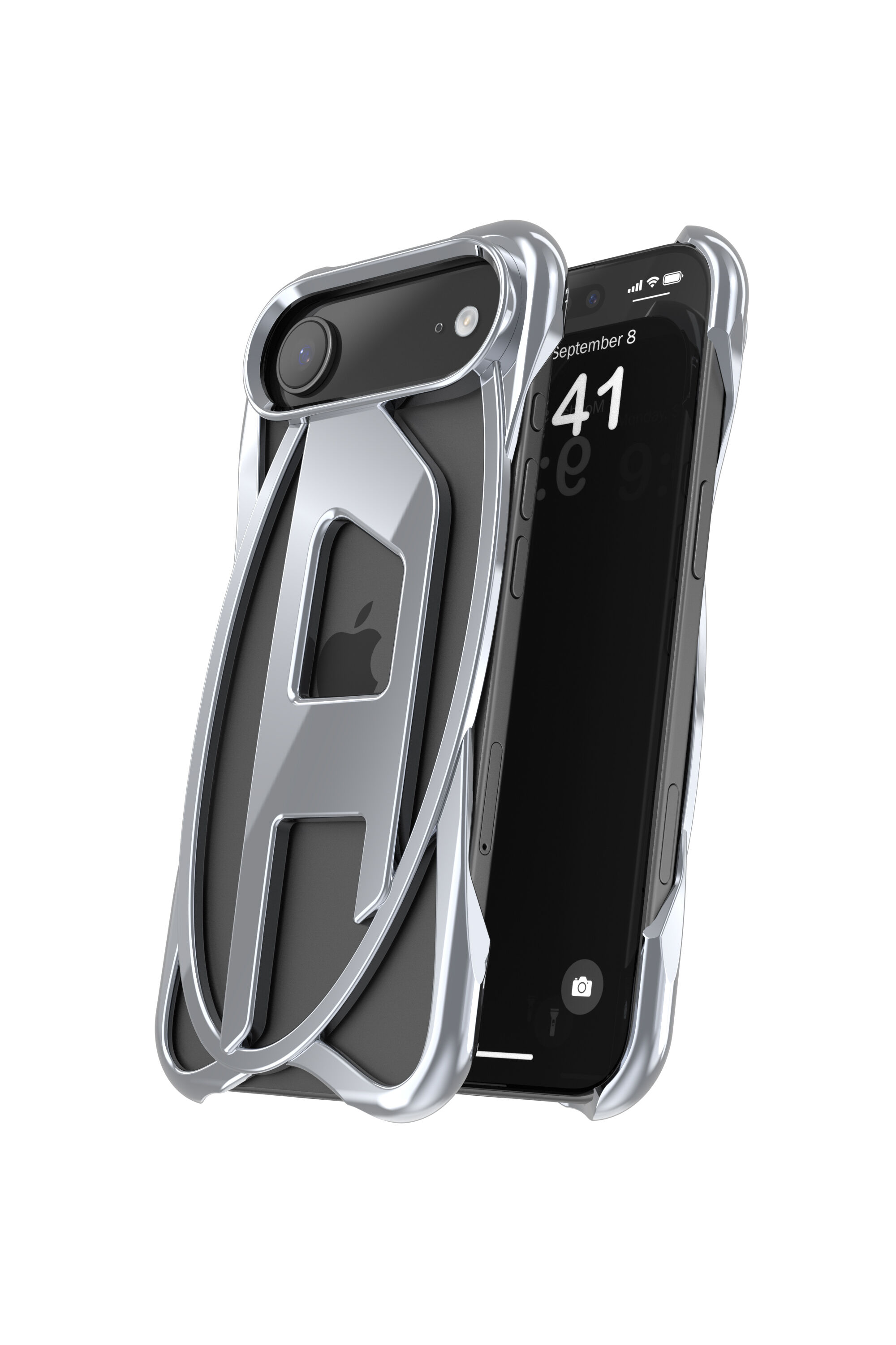 Women's Caged D glossy case for iPhone 17 Air | Grey | Diesel