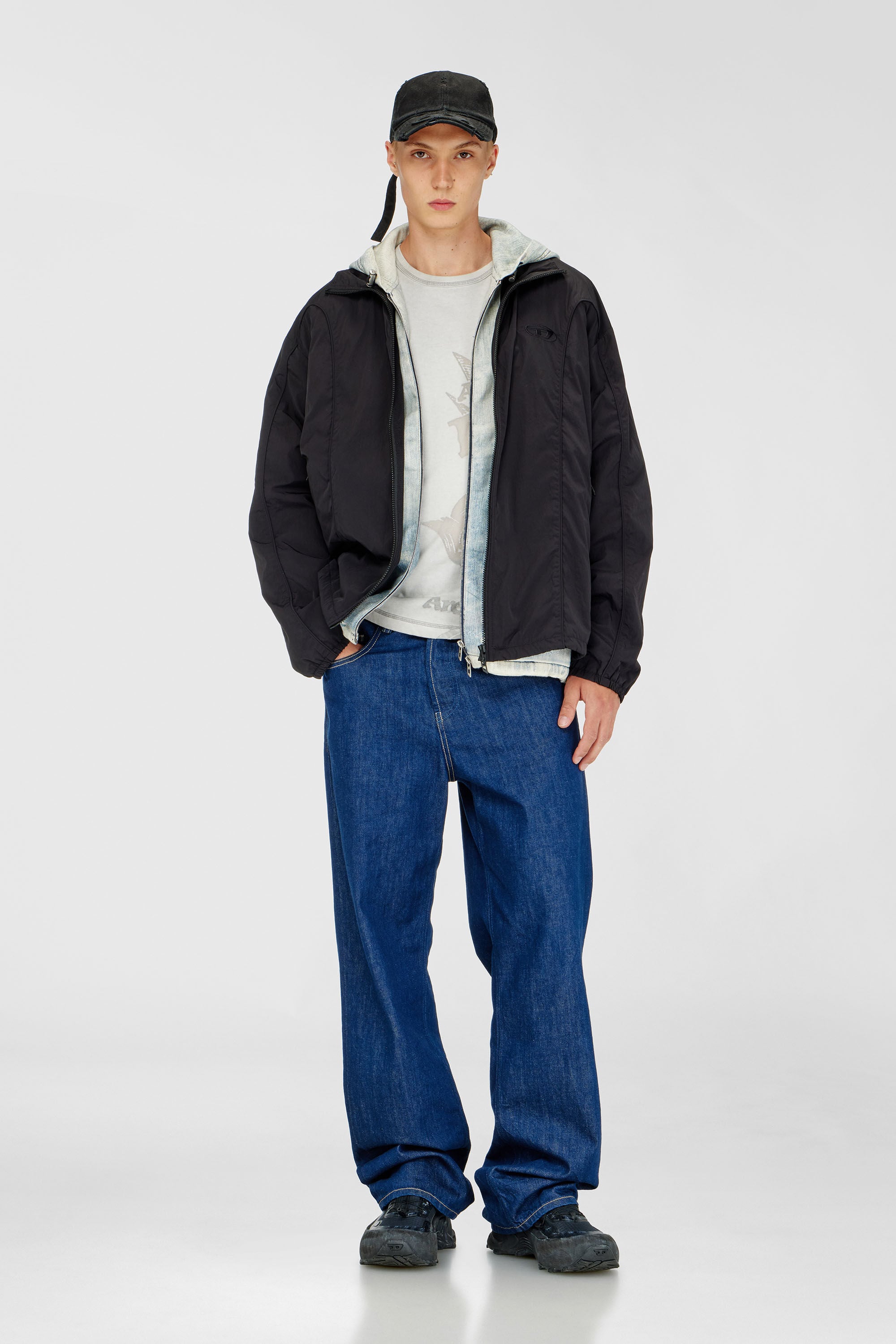 Diesel - C-BIGDOV, Gorra de sarga de algod&oacute;n con detalles desgastados Hombre in Negro - 4
