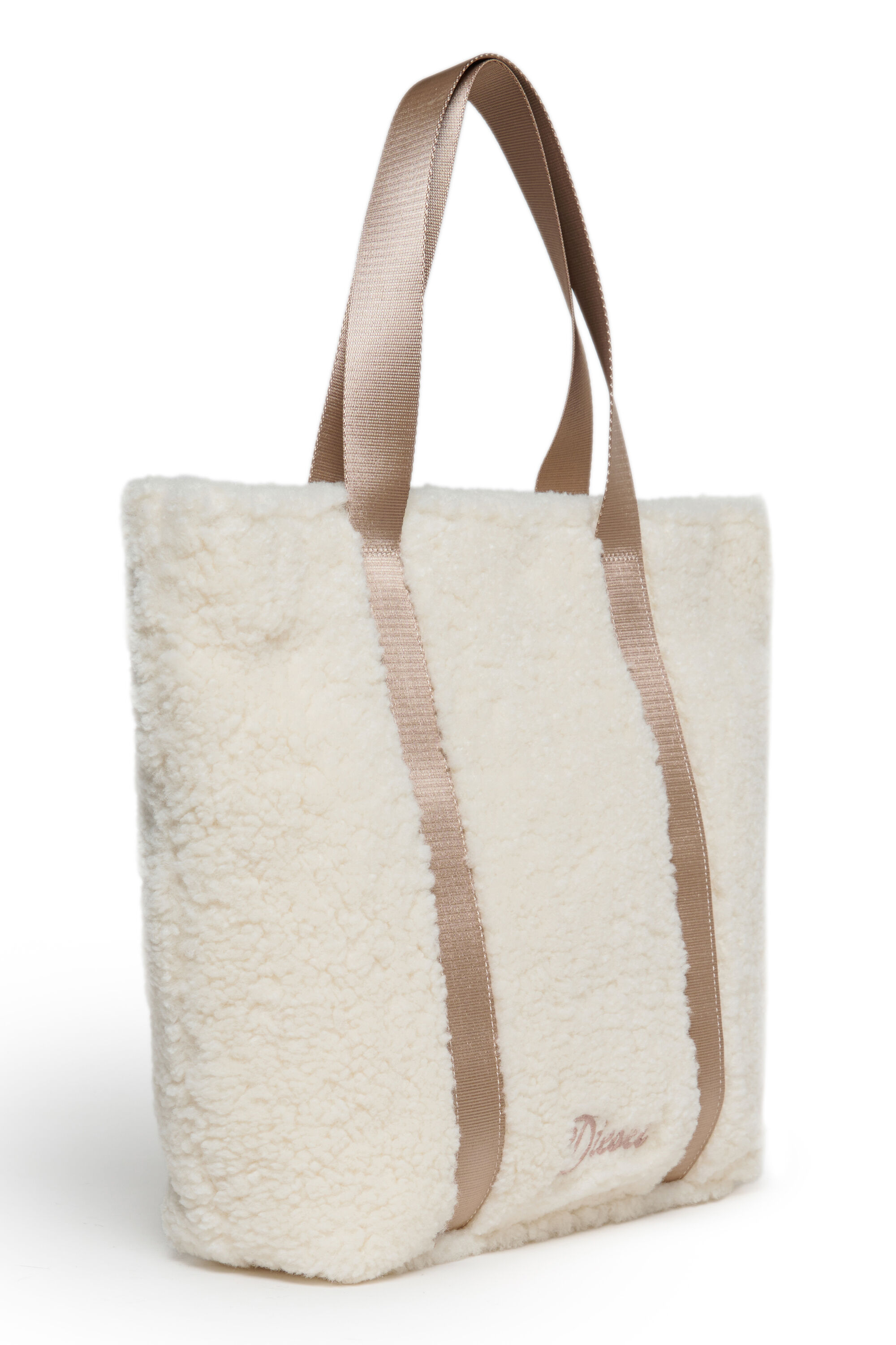 Diesel - WIXA, WIXA - Bolso tote de borreguito Mujer in Blanco - 3