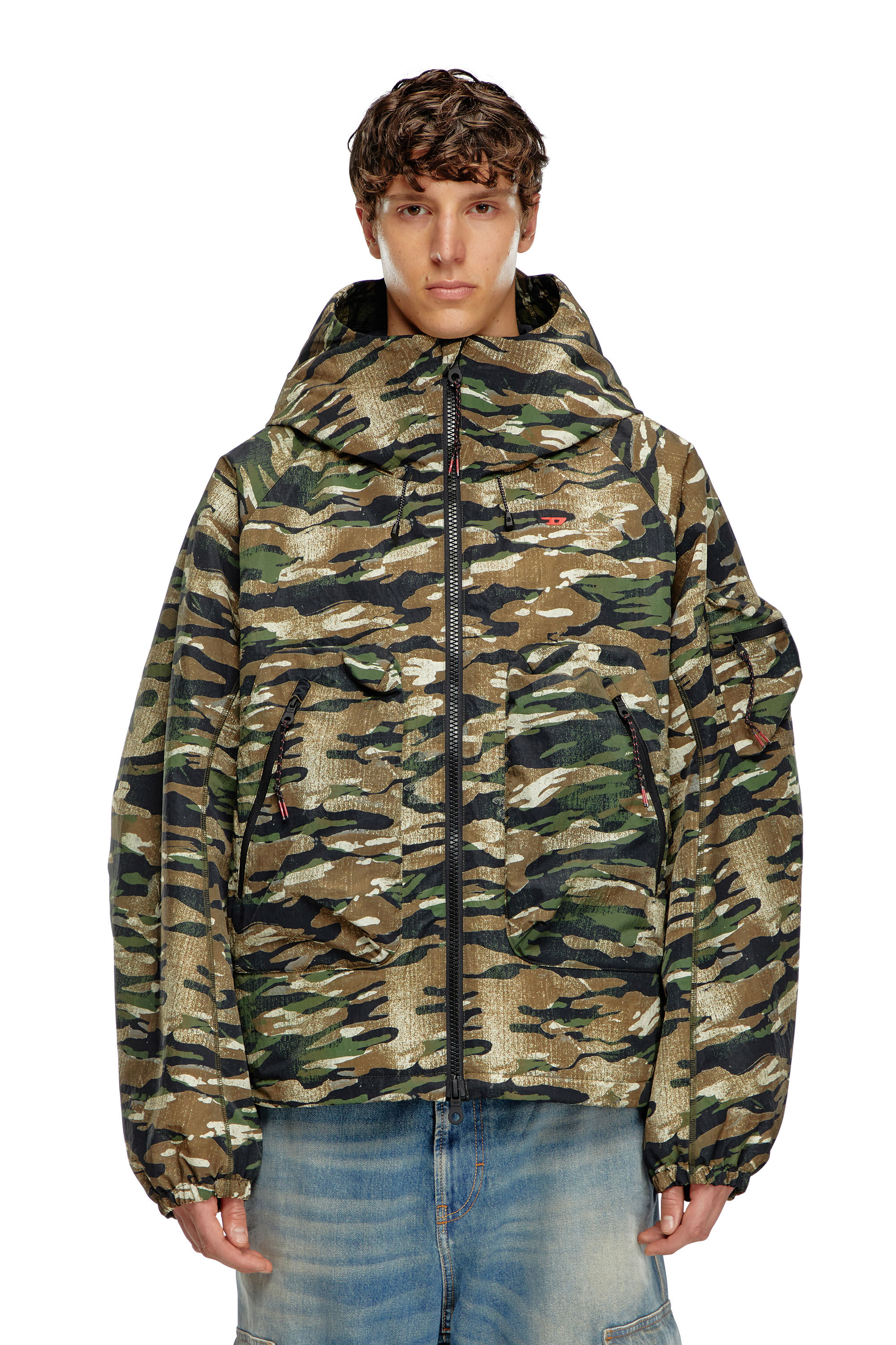 Chaqueta con capucha de camuflaje Hombre Multicolor Diesel