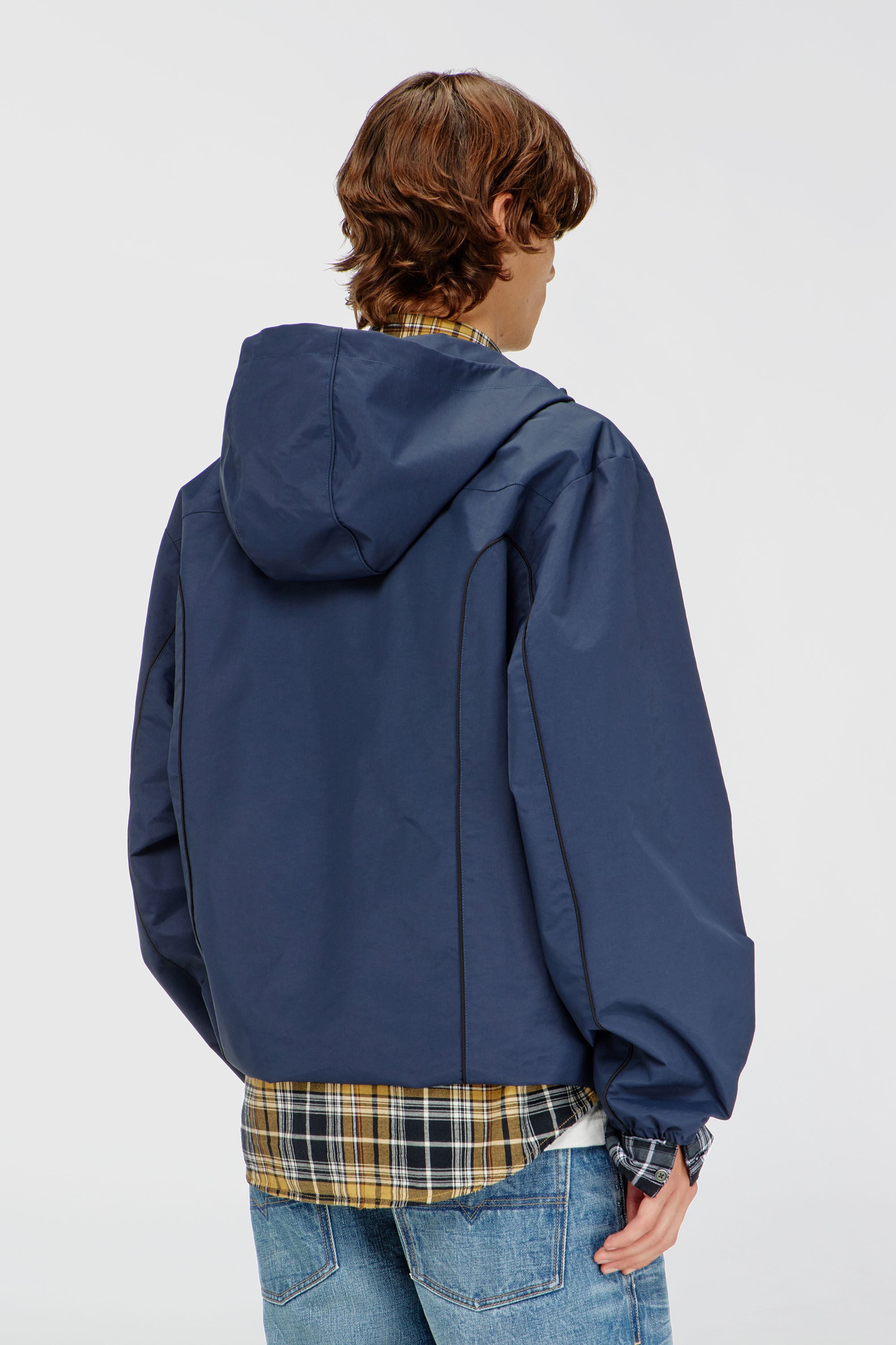 Diesel - J-HIVES-WRD, Cortavientos con vivos en contraste Hombre in Azul marino - 4