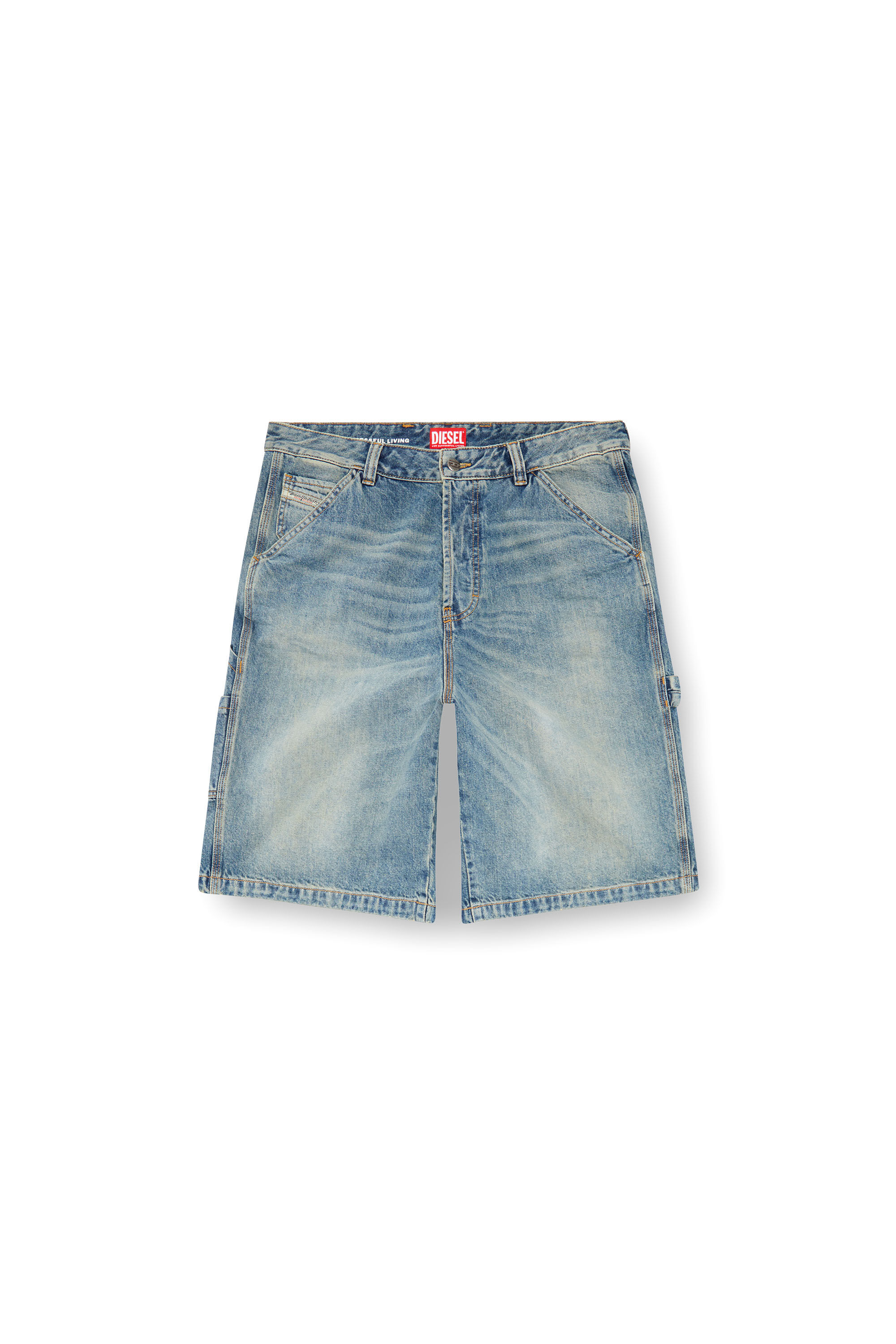 Diesel - D-LIVERY-SHORT, Pantalones cortos utility en denim Hombre in Azul marino - 2
