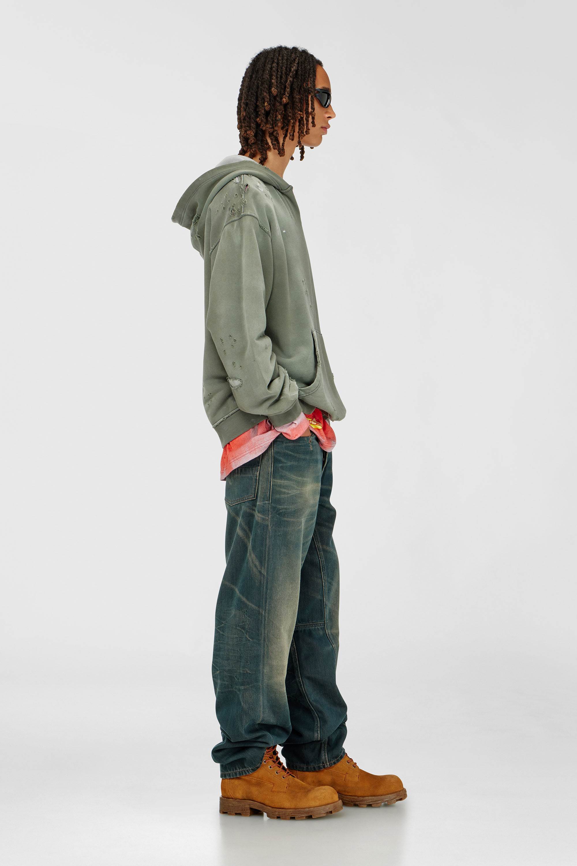 Diesel - Relaxed Jeans 2001 D-Macro 09P85 Hombre, Azul Oscuro - 2