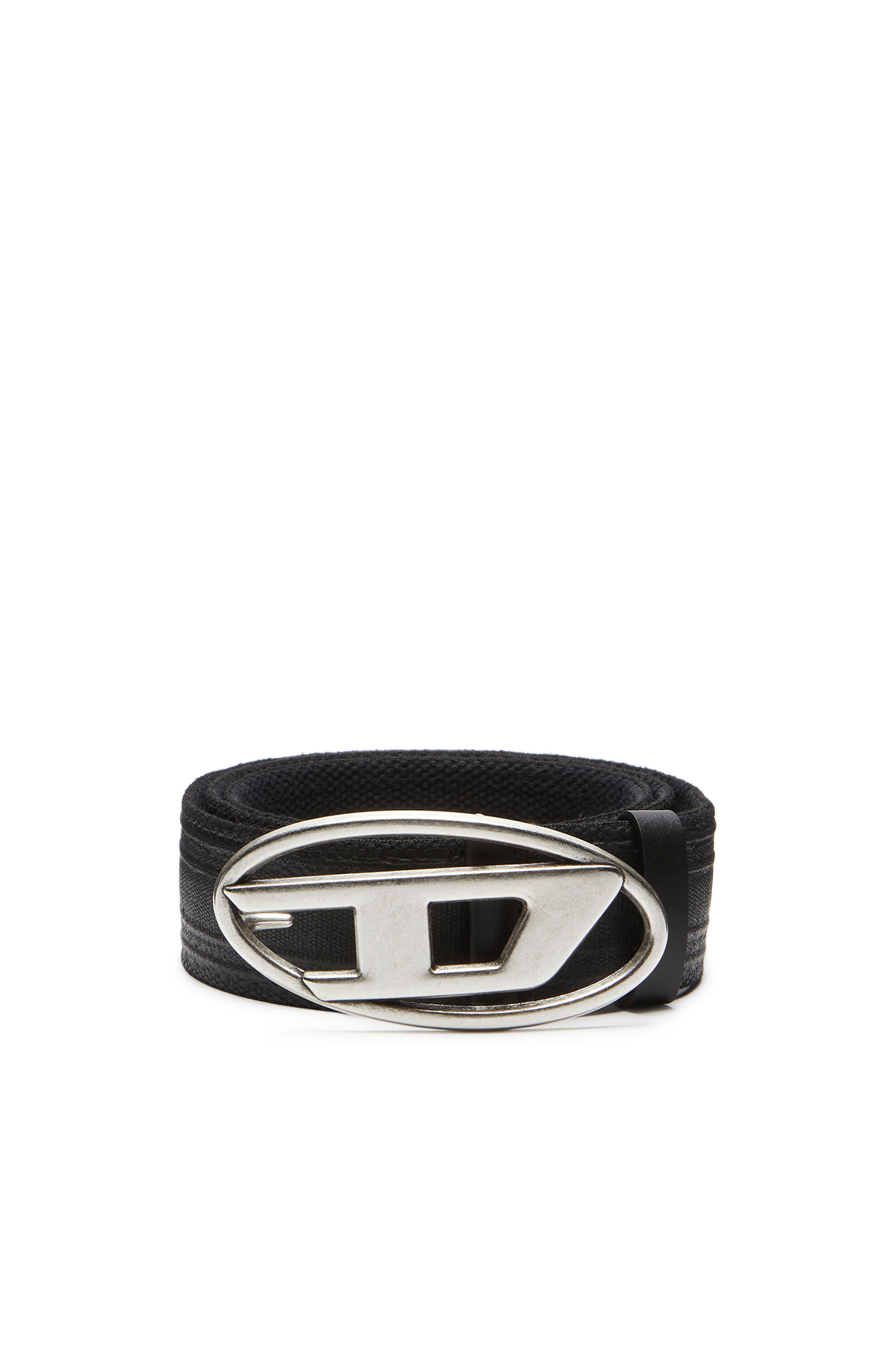 Diesel - B-1DR TAPE, Cinturón de cinta de algodón encerado Hombre in Negro - 1