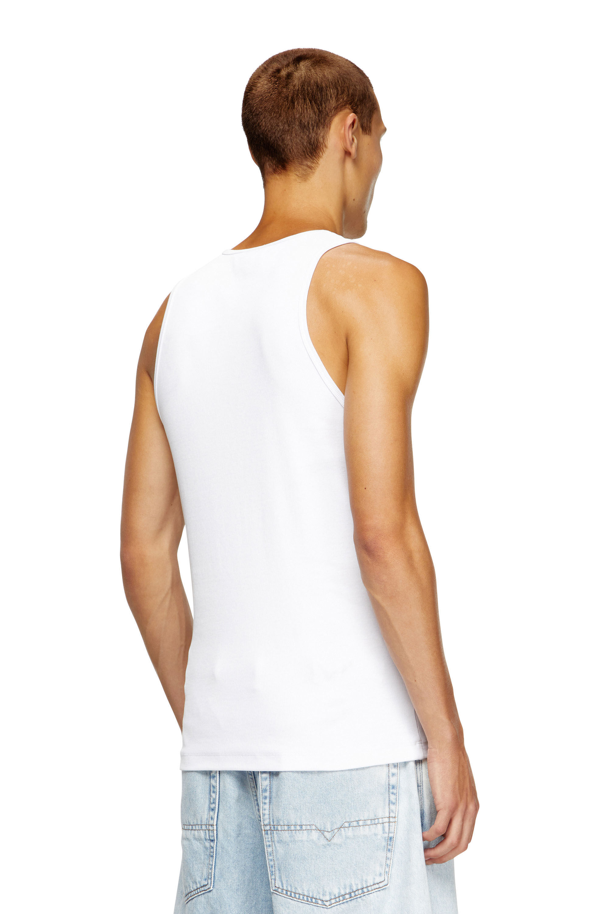Diesel - T-LIFTY-D, Camiseta sin mangas con mini parche con el logotipo D Hombre in Blanco - 4