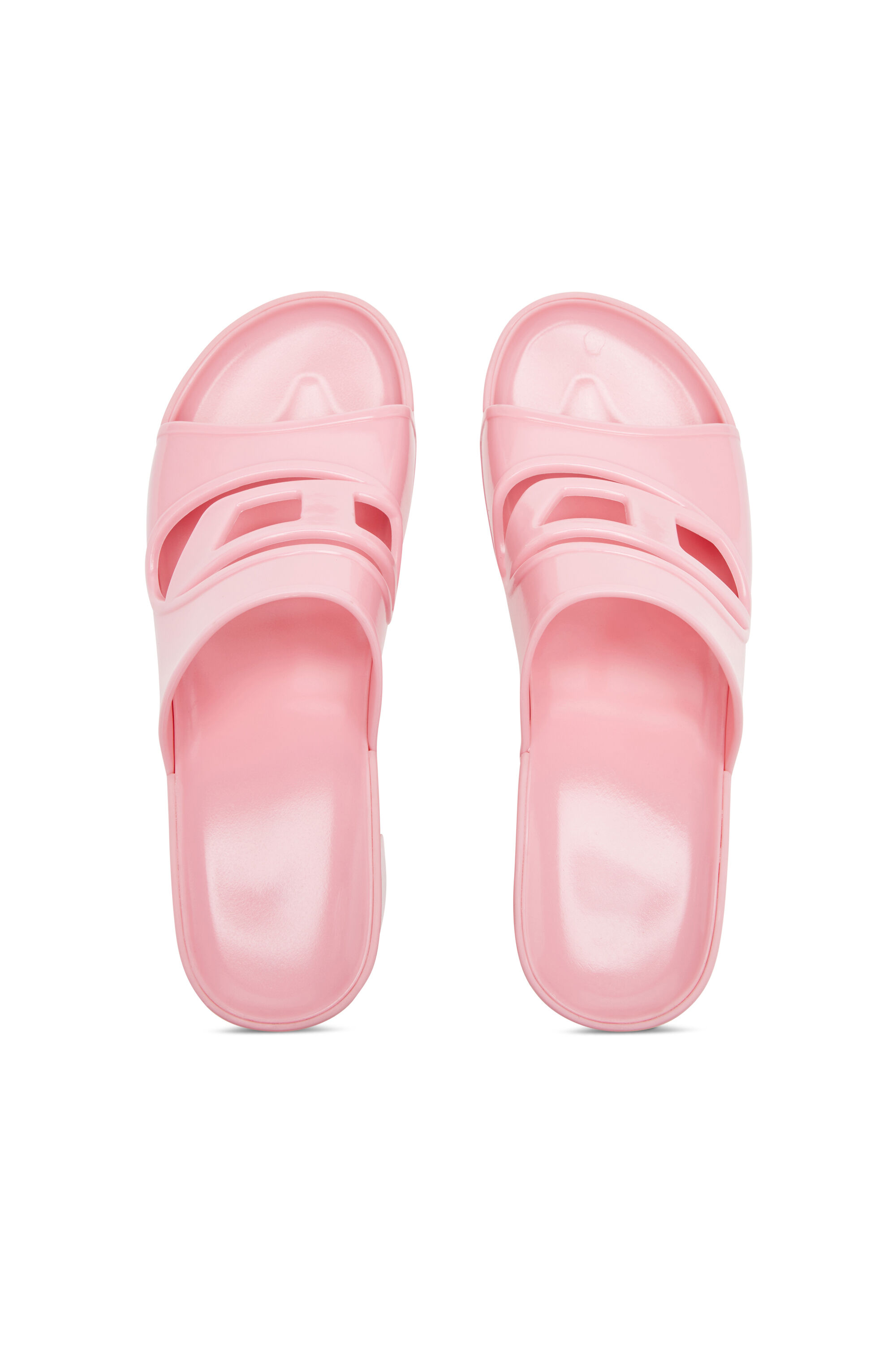 Diesel - SA-BONNIE, Sa-Bonnie-Chanclas de goma con tacón y logotipo troquelado Mujer in Rosa - 4