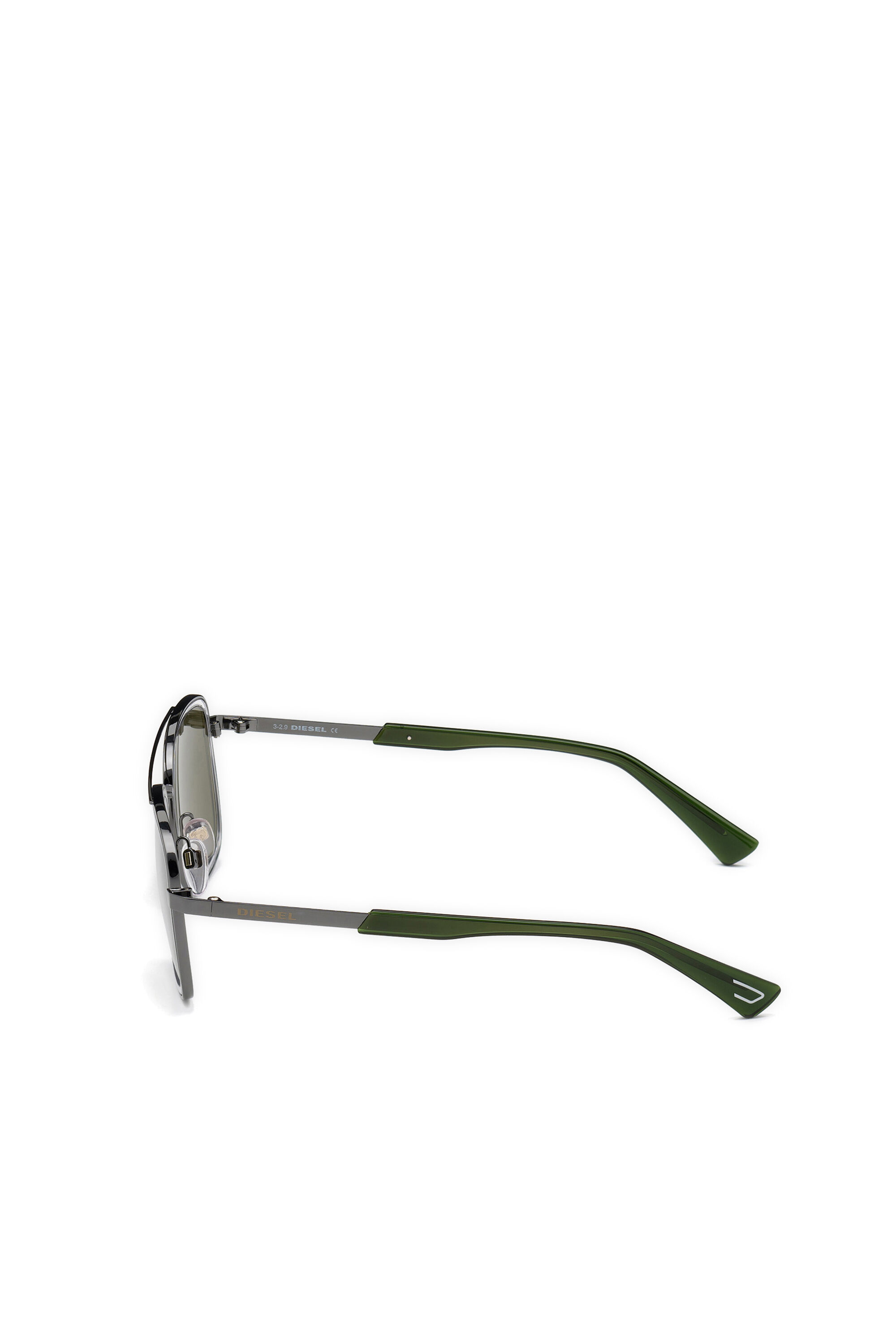 Diesel - DL0320, Gafas de estilo aviador en metal Hombre in Verde - 4