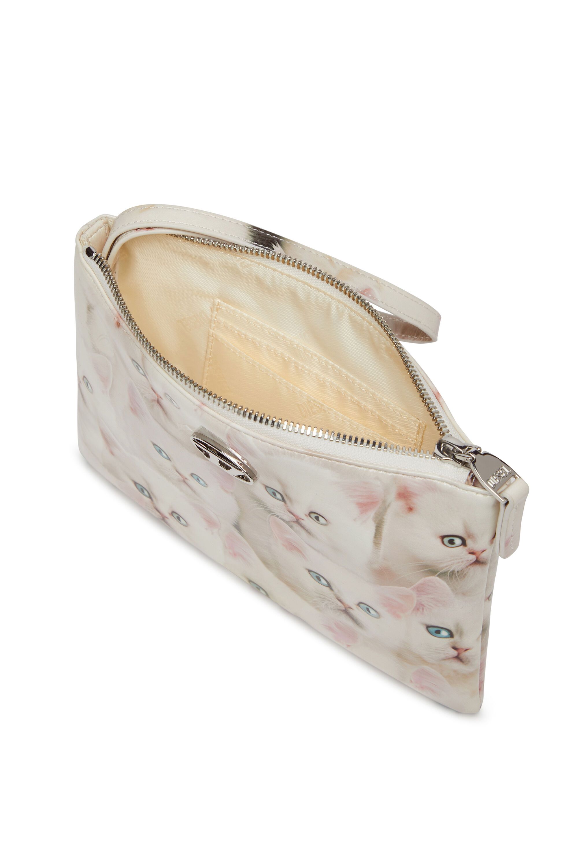 Diesel - PLAY POUCH II, Monedero de poliuretano brillante estampado Mujer in Blanco - 4