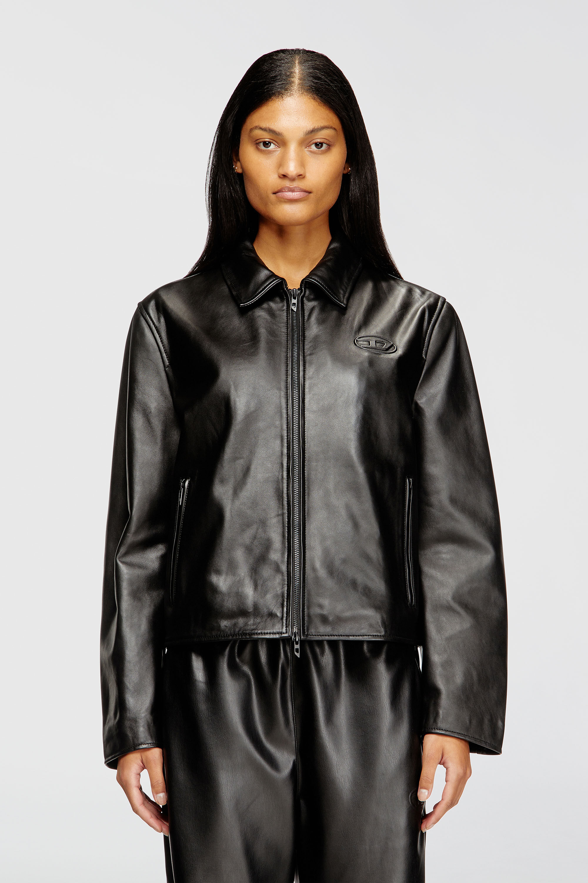 Diesel - L-AMAR-FEM-S2, Chaqueta Coach de cuero Mujer in Negro - 3