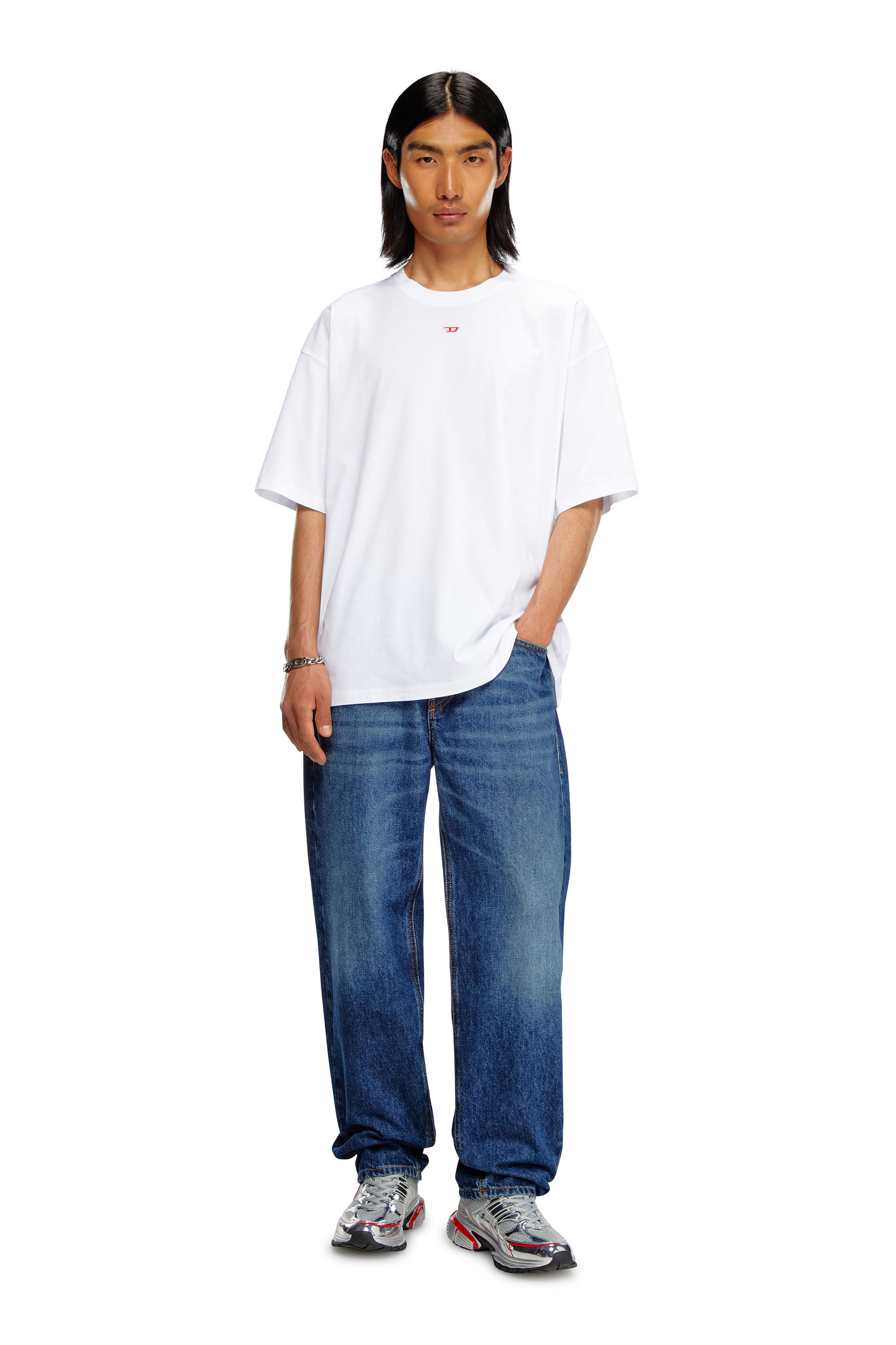 Diesel - T-BOXT-D, Camiseta con parche D bordado Unisex in Blanco - 1