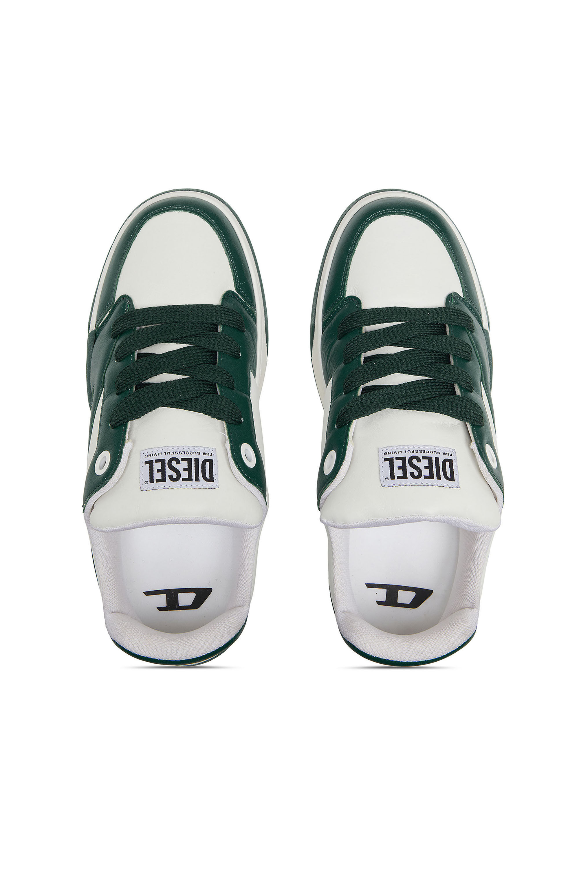 Diesel - S-D-OLLIE LOW, D-Ollie -Zapatillas en cuero de bloques de color Hombre in Blanco - 4