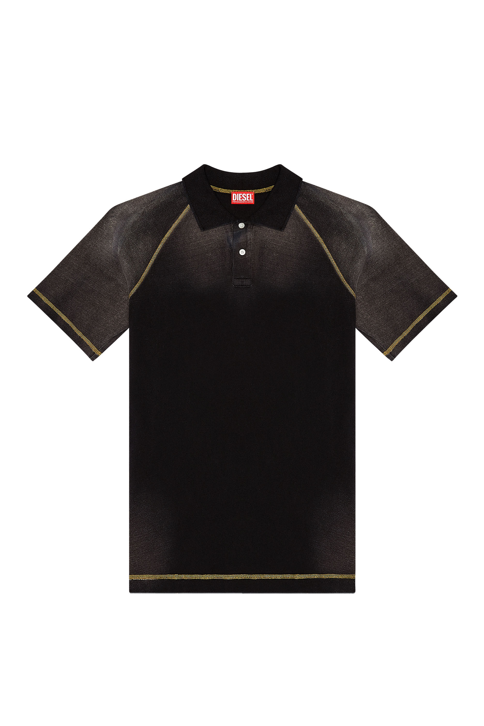 Diesel - T-RASMITH, Man Polo shirt with sun-faded effects in Black - Image 2