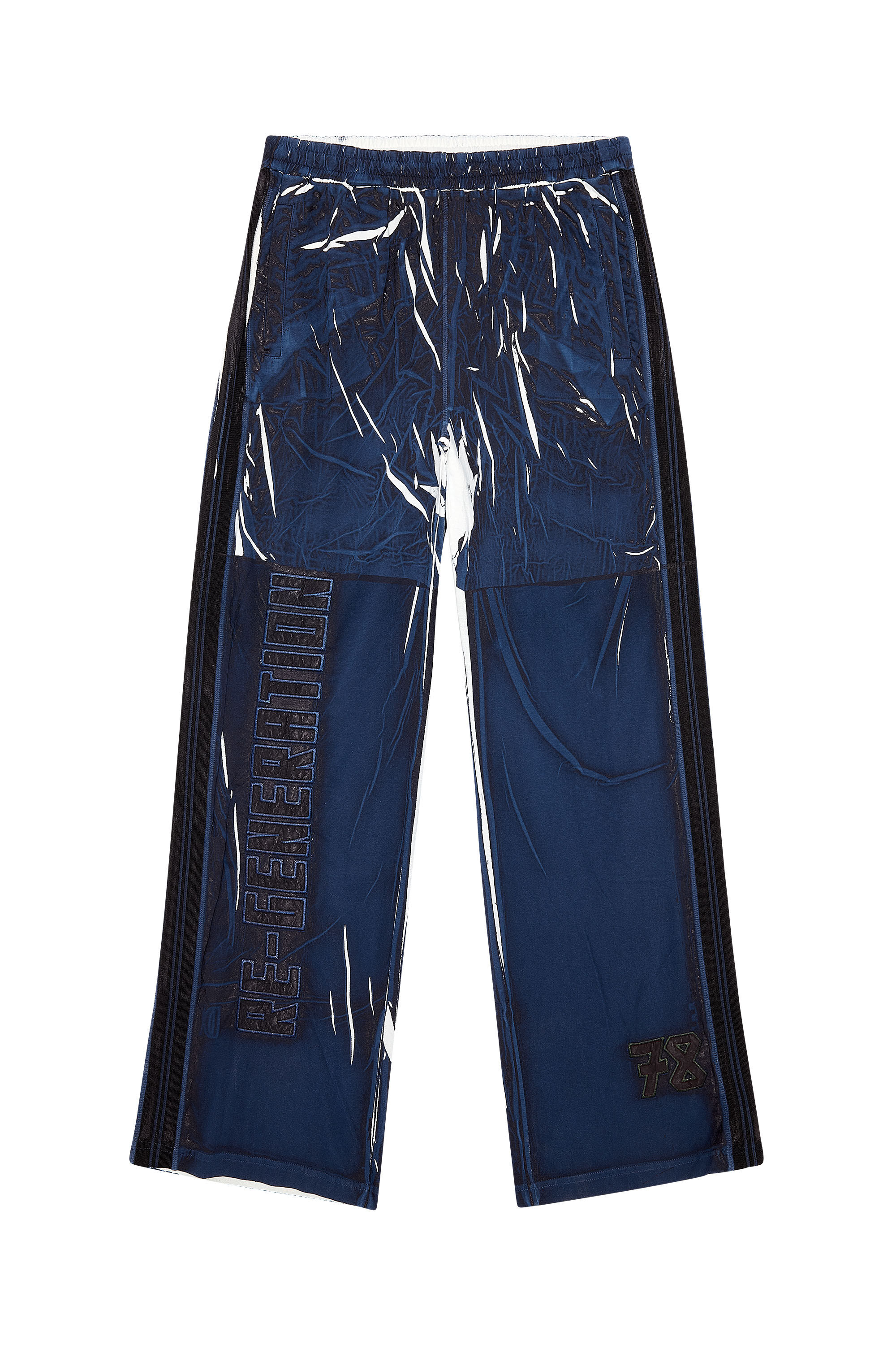 Diesel - P-ROWY-LONG, Pantalones deportivos con sobreimpresión sombreada Hombre in Azul marino - 2
