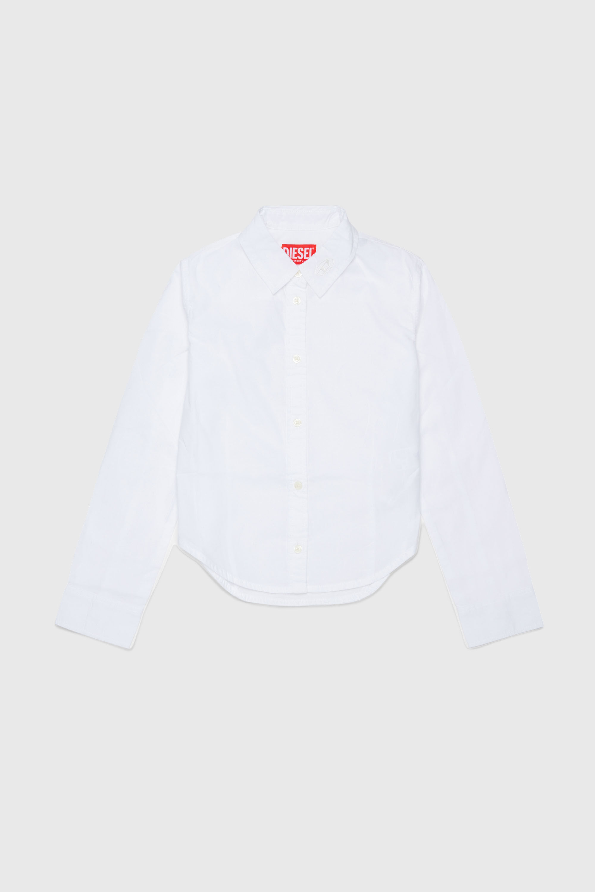 Diesel - CLAIRE, Camisa de algod&oacute;n con cuello Oval D Mujer in Blanco - 1