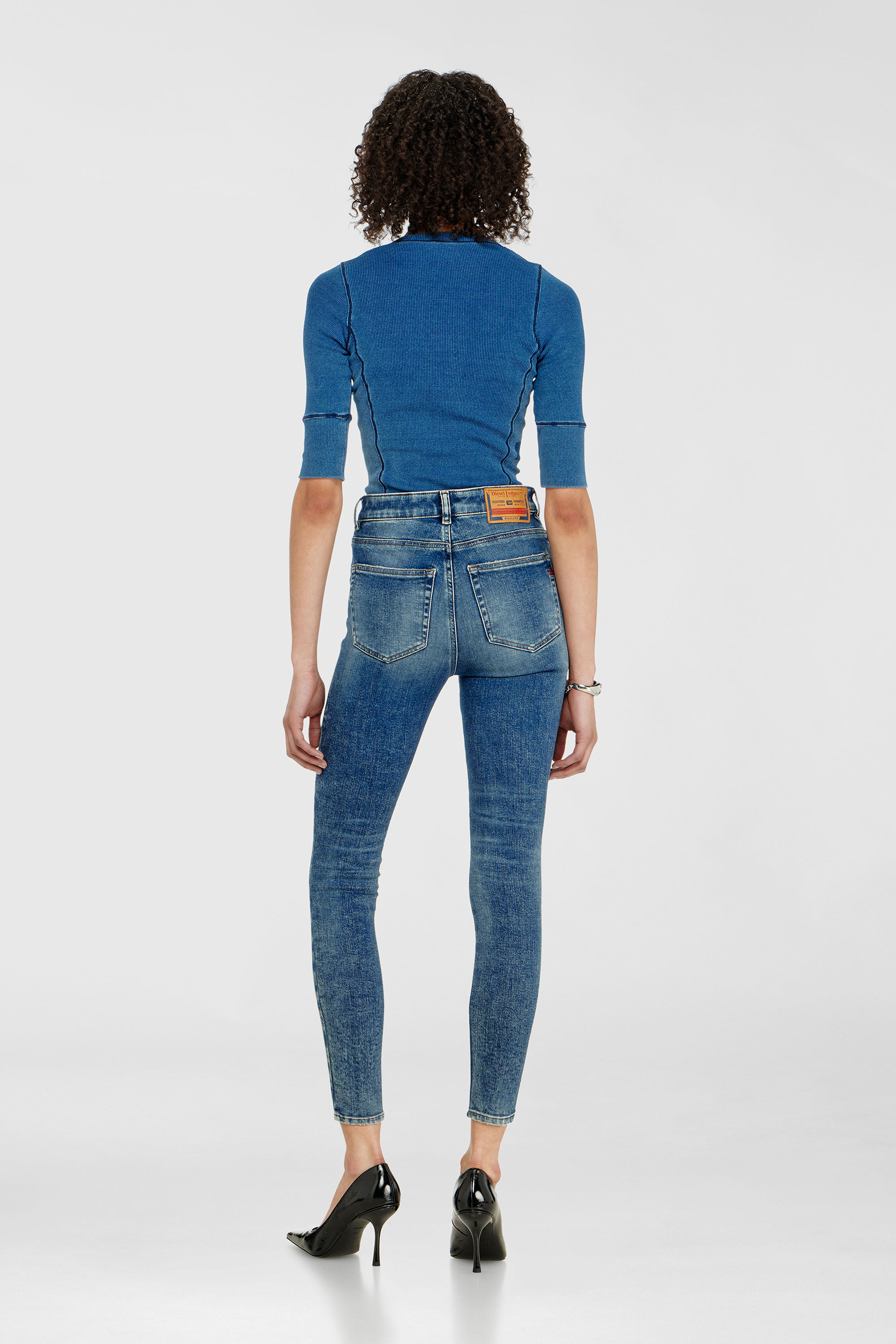 Diesel - Skinny Jeans 1984 Slandy-High 09P72 Mujer, Azul medio - 3