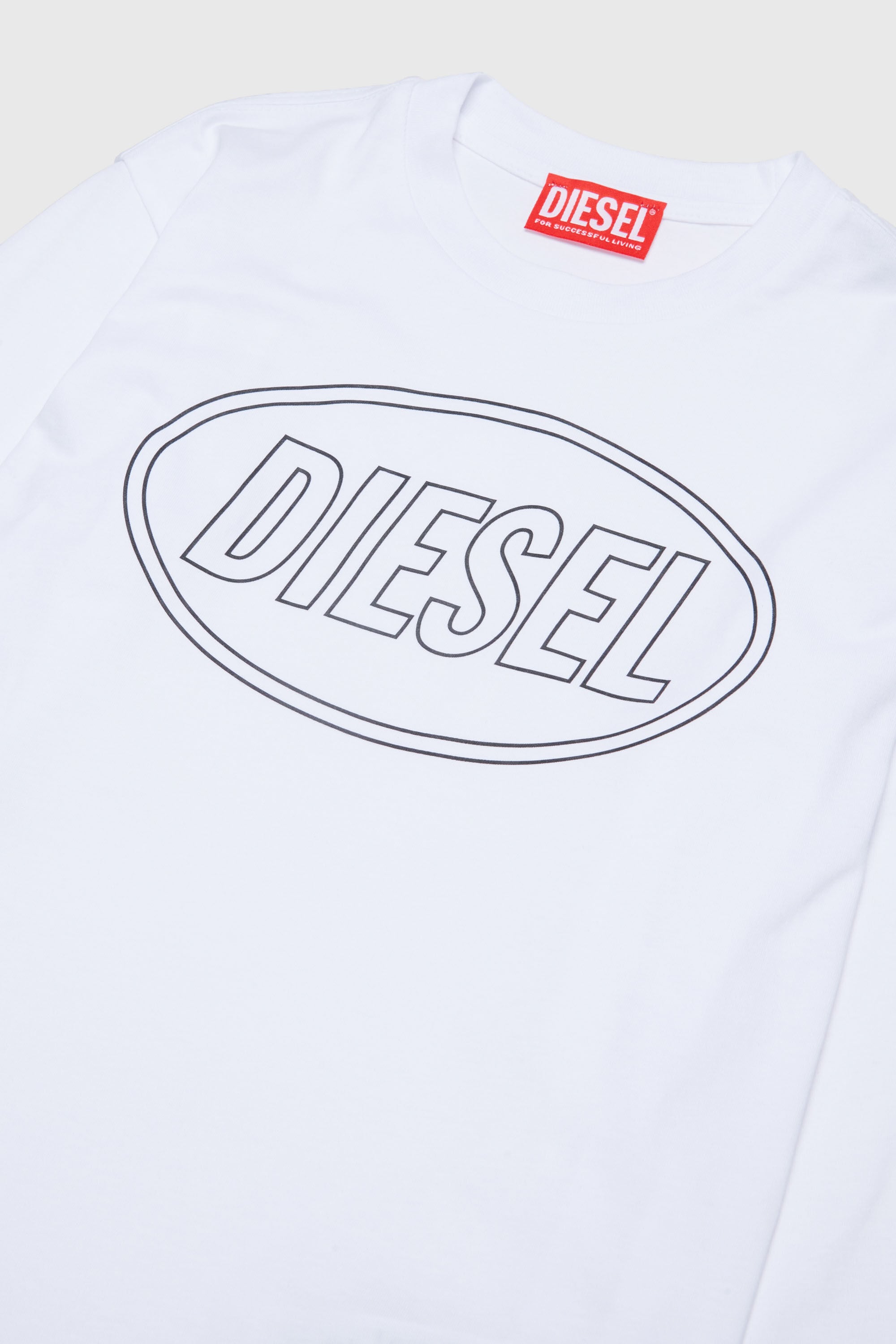 Diesel - TCIRCLELS OVER, Camiseta de manga larga con Logo Oval D Hombre in Blanco - 3