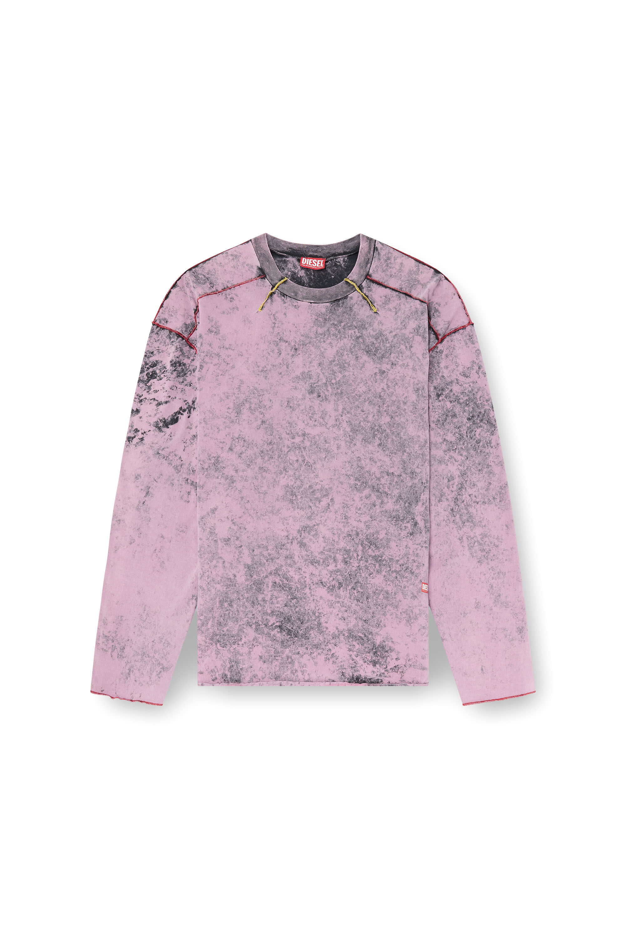 Diesel - T-CRAHOR-LS-R1, Camiseta de manga larga tratada Hombre in Rosa - 2