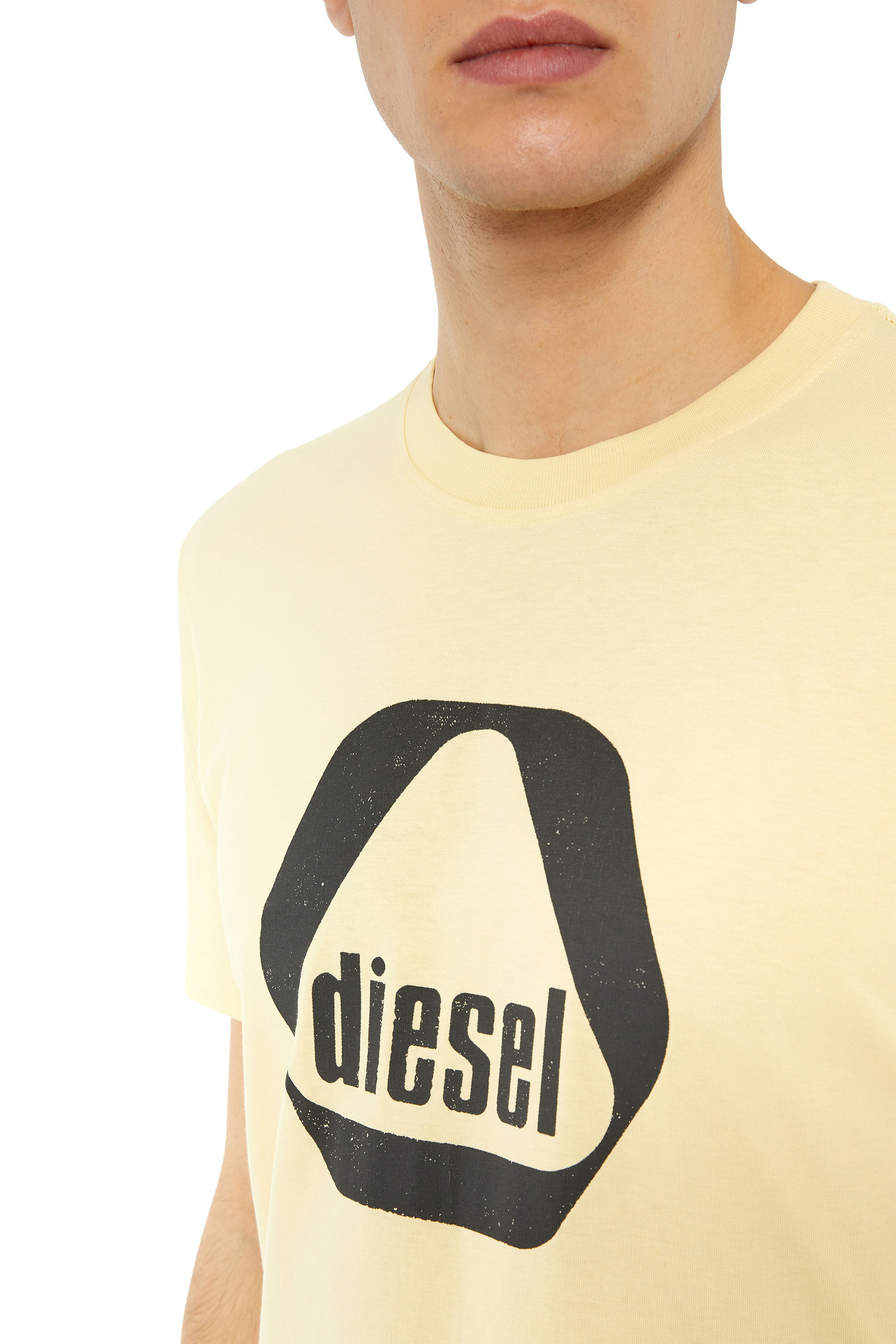 Diesel - T-DIEGOR-G10, Camiseta con estampado con el logotipo utility Hombre in Beige - 5