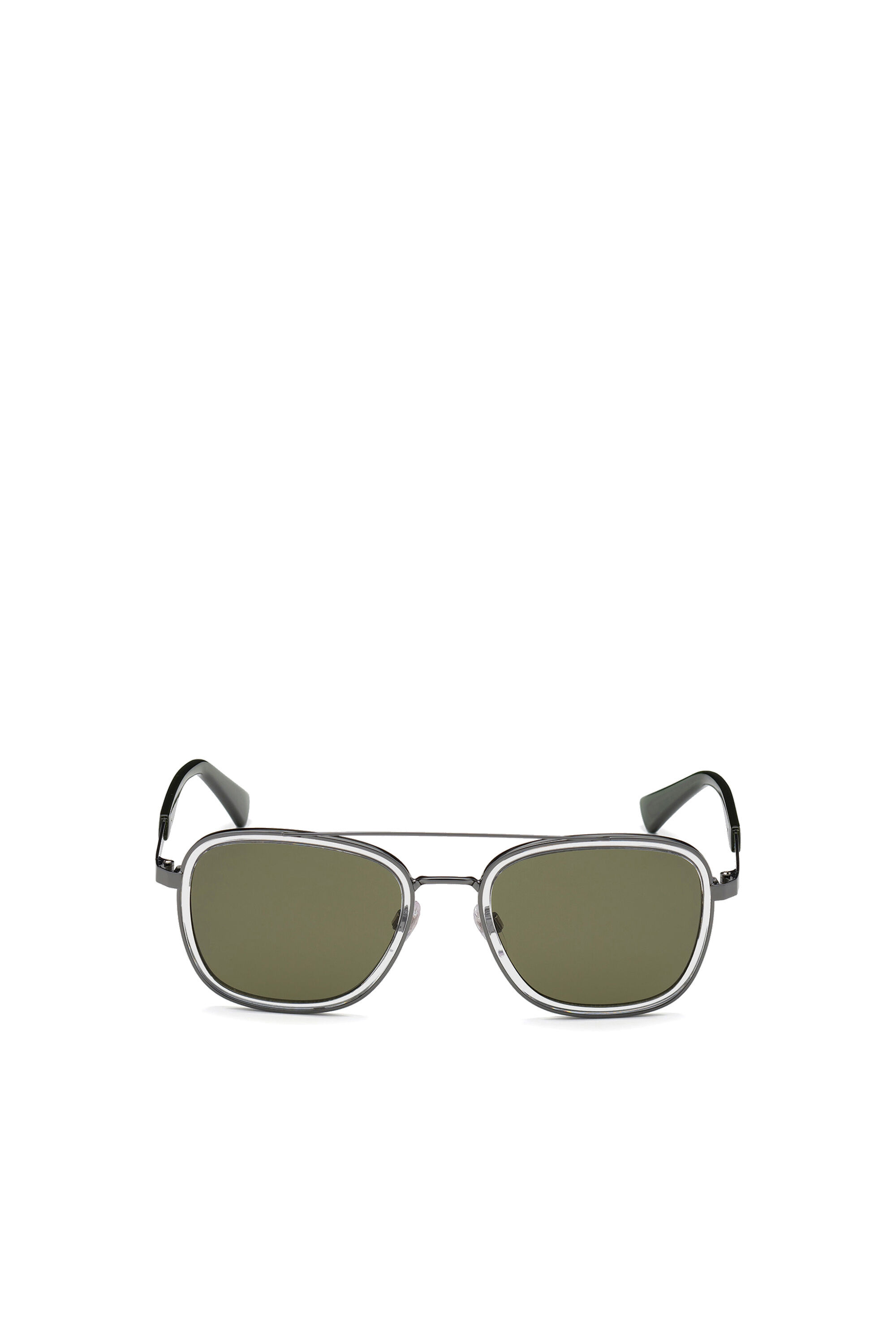 Diesel - DL0320, Gafas de estilo aviador en metal Hombre in Verde - 1
