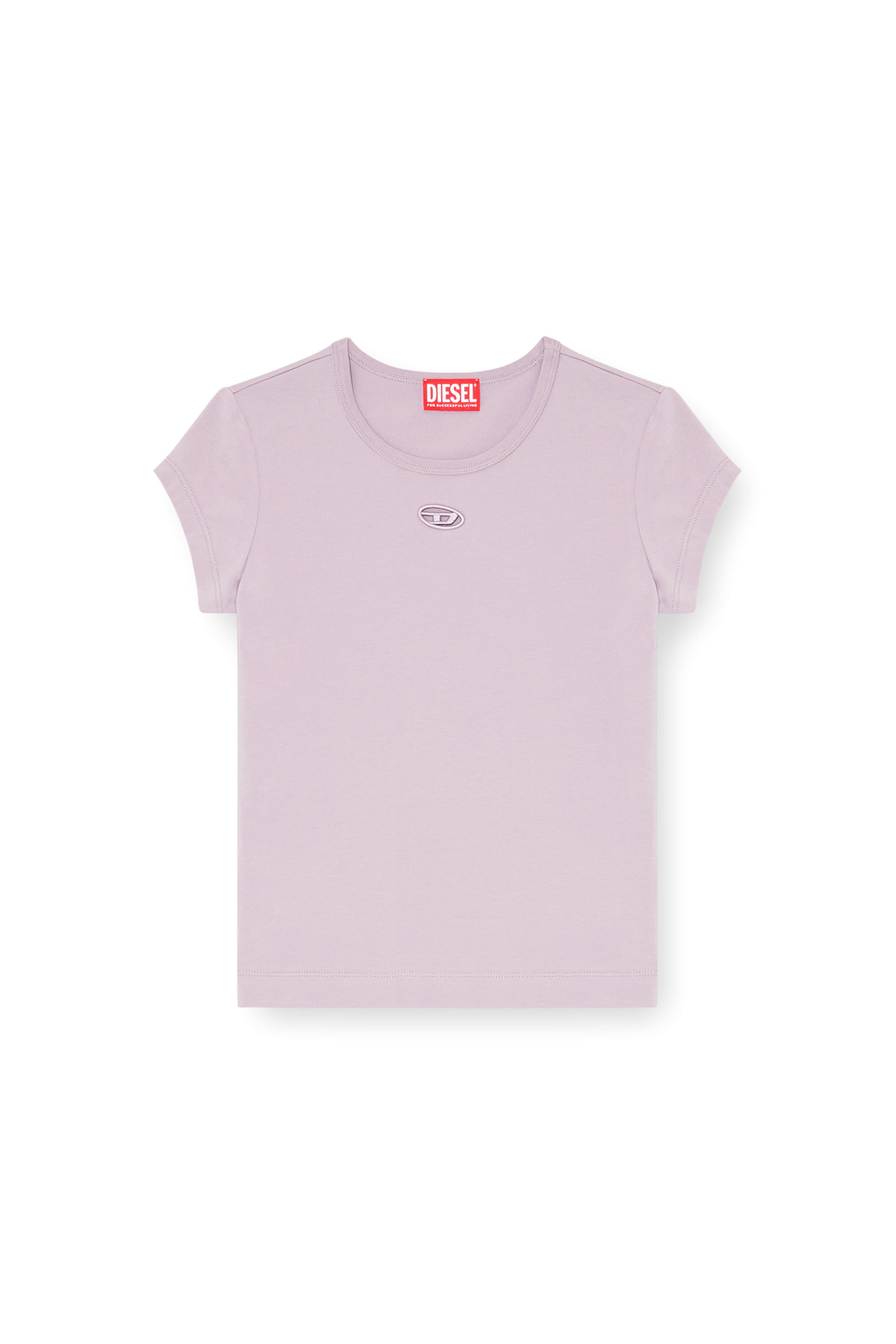 Diesel - T-ANGIE-OD, Camiseta con logotipo bordado con abertura Mujer in ToBeDefined - 2