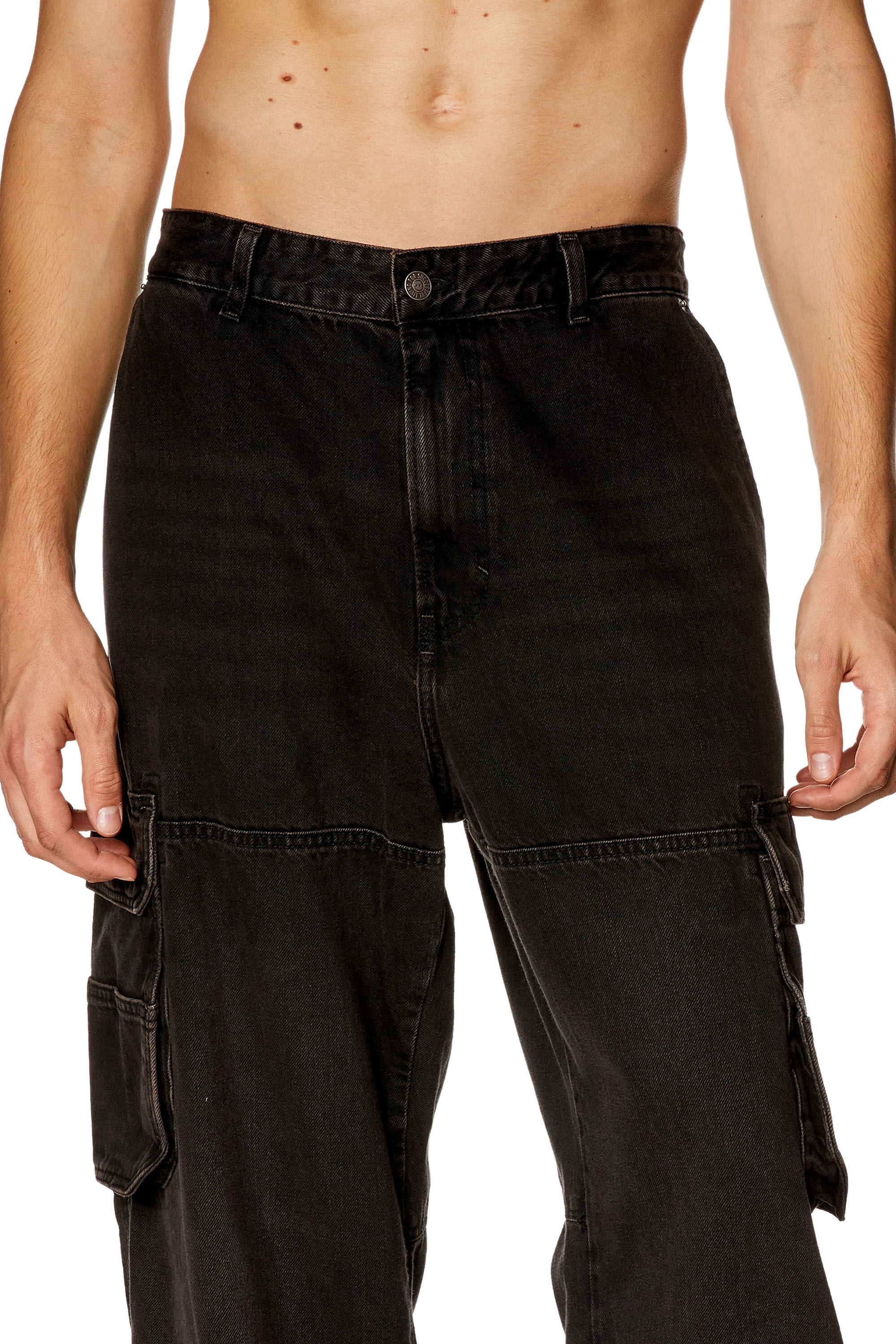 Diesel - Straight Jeans D-Fish 0KIAG, Negro/Gris oscuro - Image 5