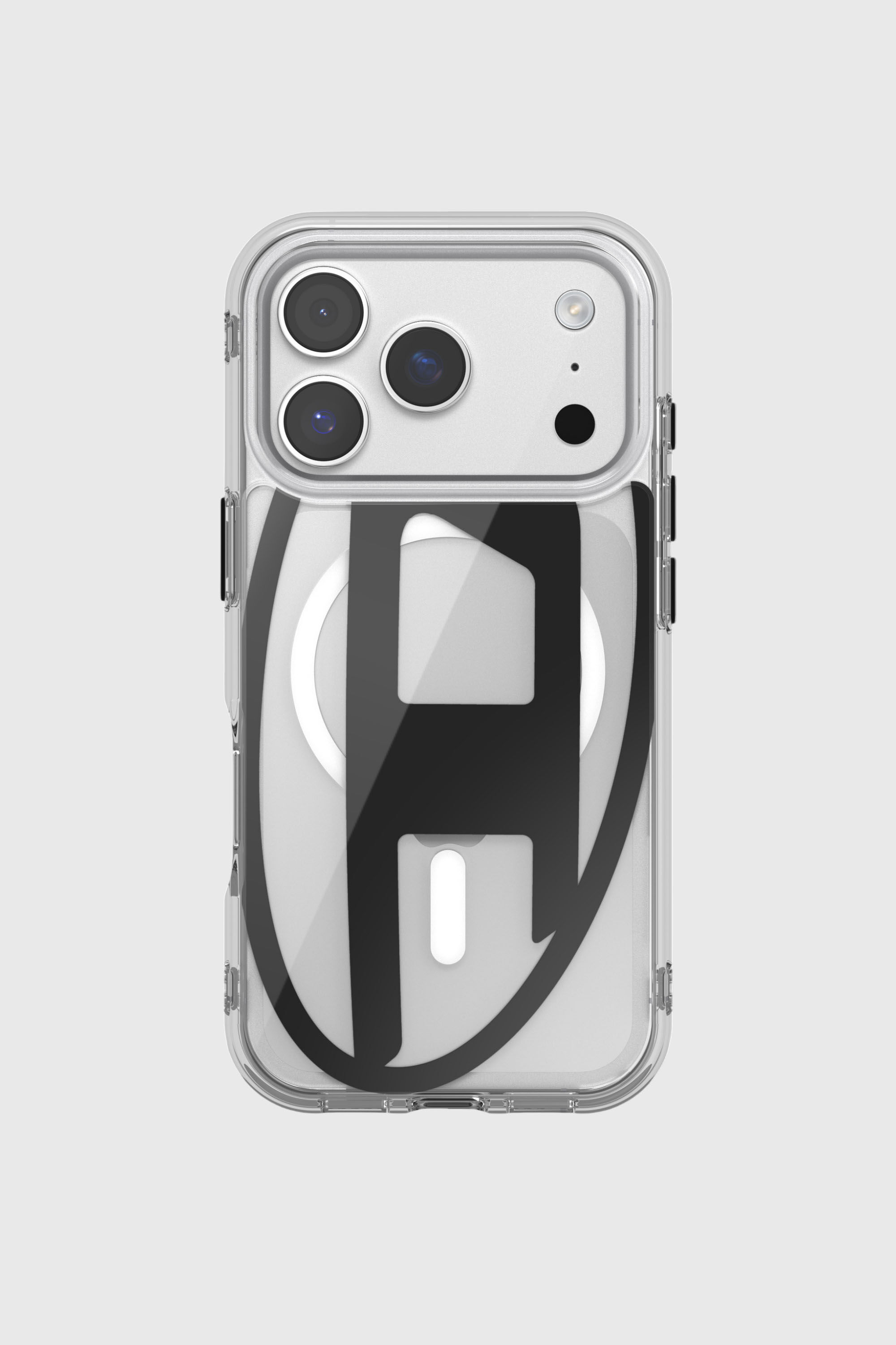 Diesel - 60417 AOP CASE, Funda met&aacute;lica Oval D con Magsafe para iPhone 17 Pro Unisex in Negro - 2