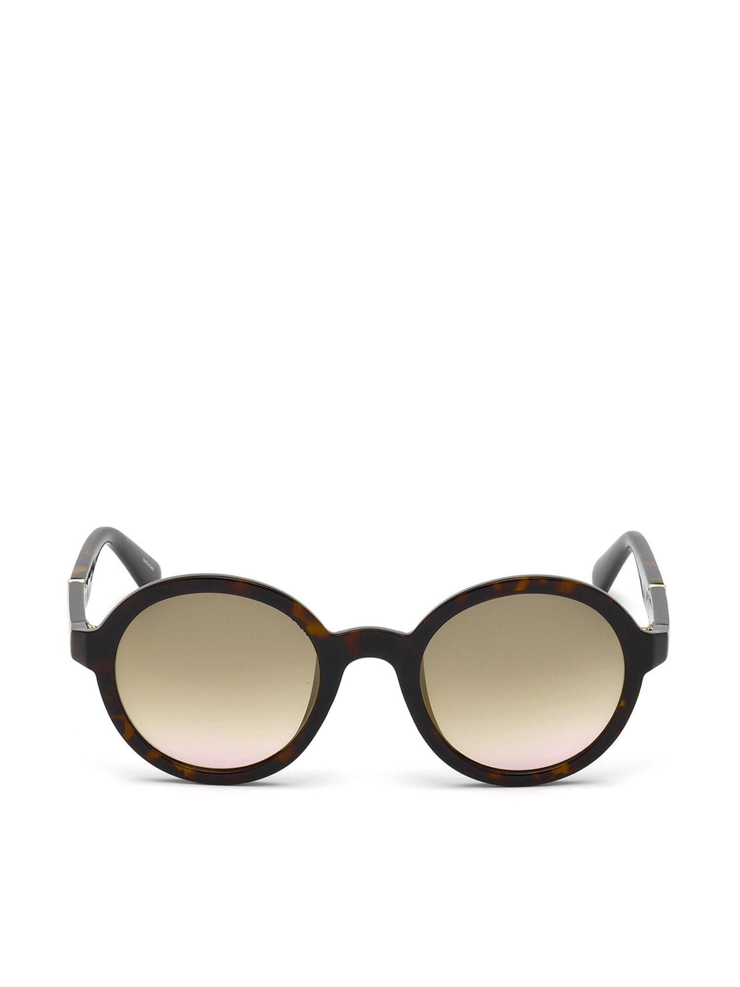Diesel - DL0264, Gafas de montura redonda con detalle diagonal Unisex in Marrón - 1