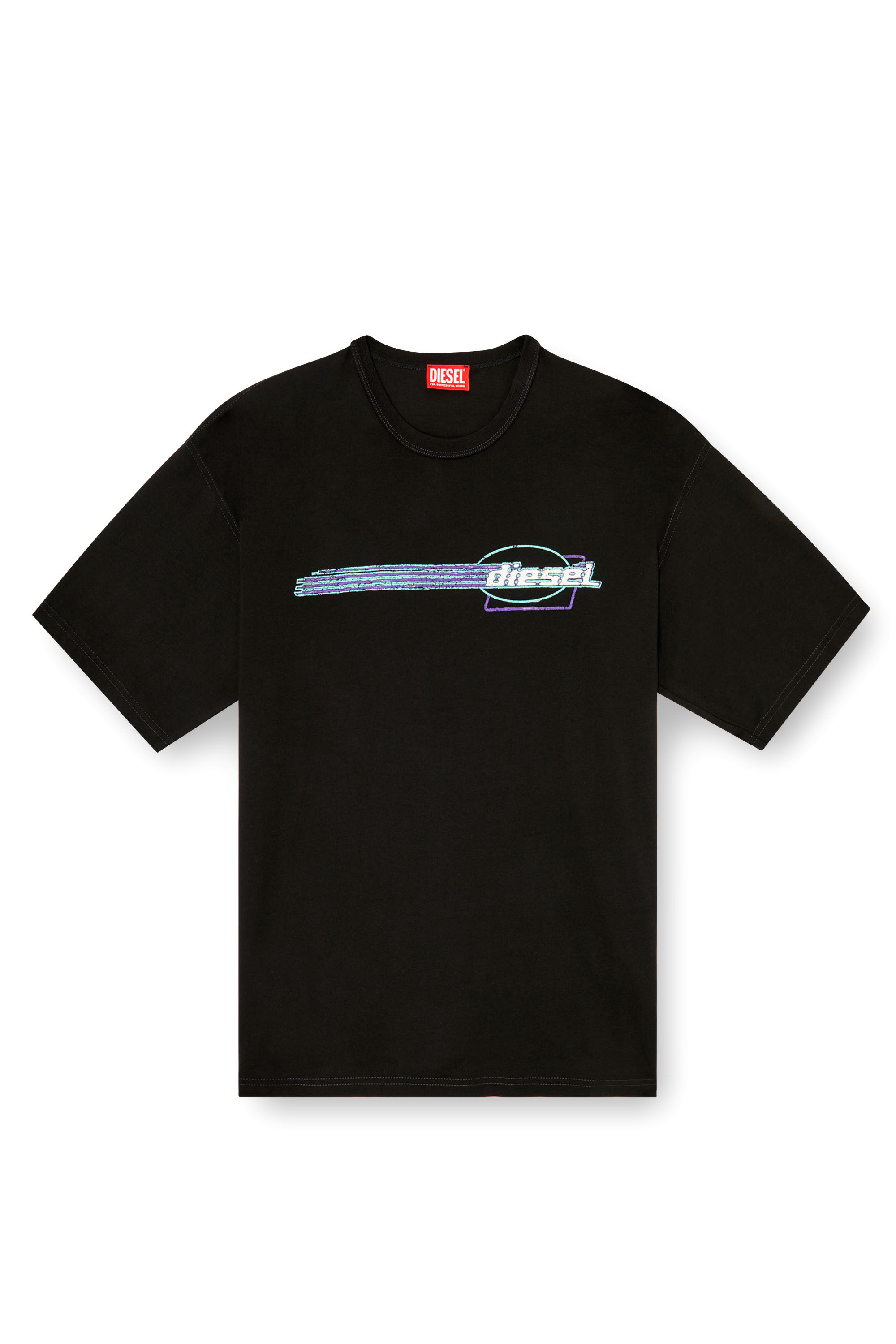 Diesel - T-BOXT-R16, Camiseta con gráficos de logotipo en relieve Hombre in Negro - 2