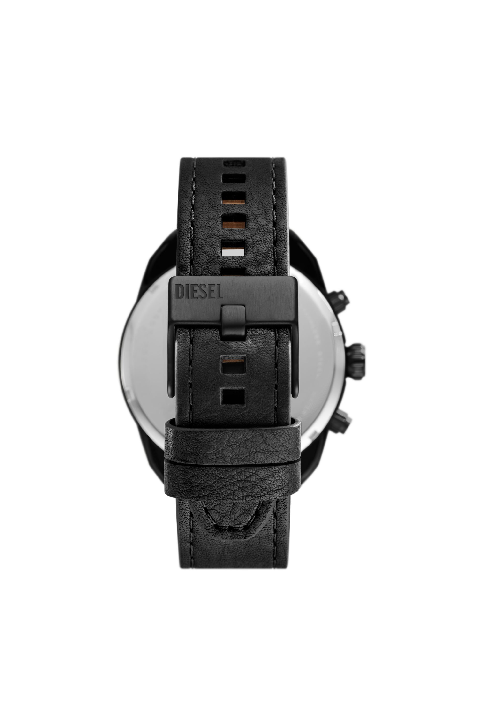 Reloj Spiked de cuero negro con cronografo Hombre Negro Diesel