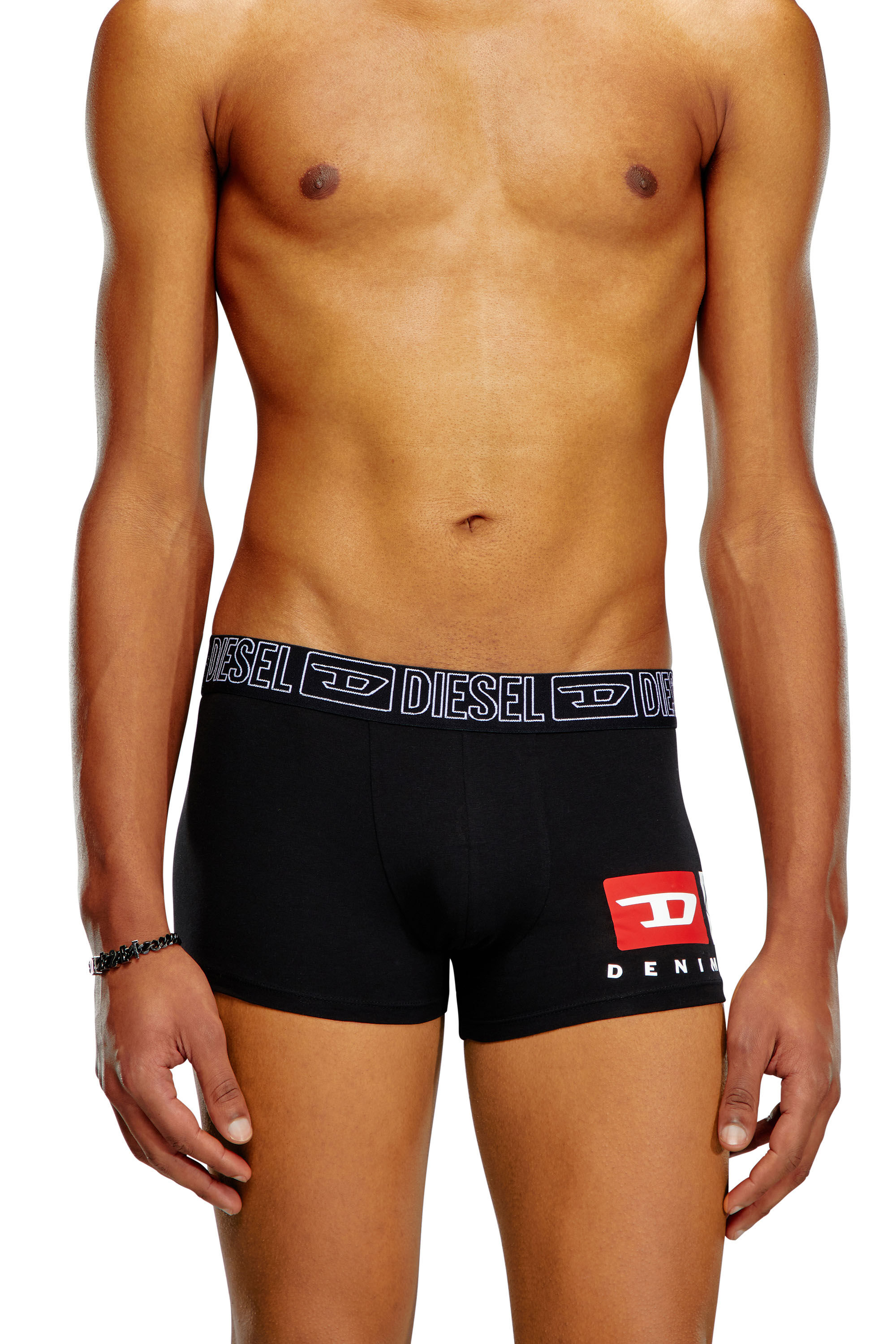 Men's Boxer briefs with logo outline waist | Black | Diesel
