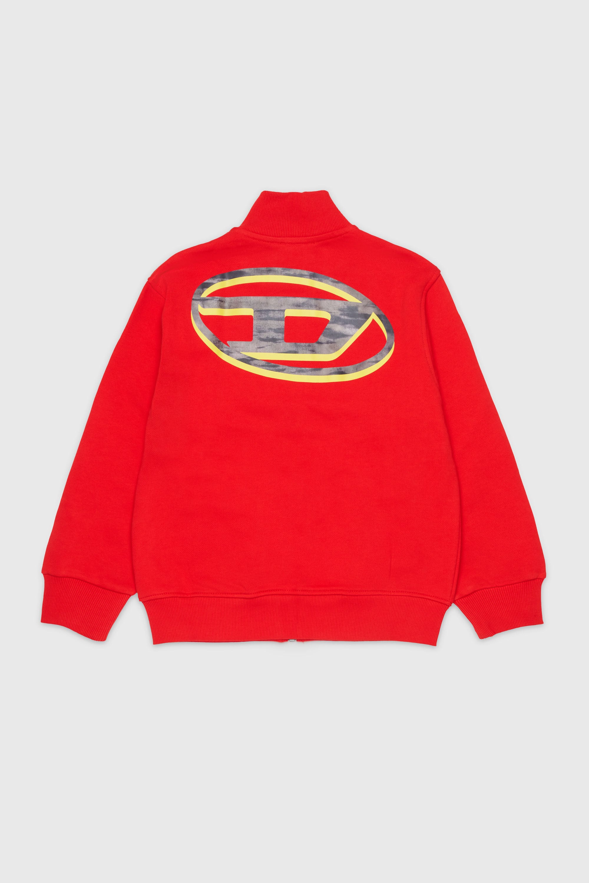 Diesel - SVELLYZIP OVER, Sudadera con cremallera y estampado Oval D bicolor Hombre in Rojo - 2
