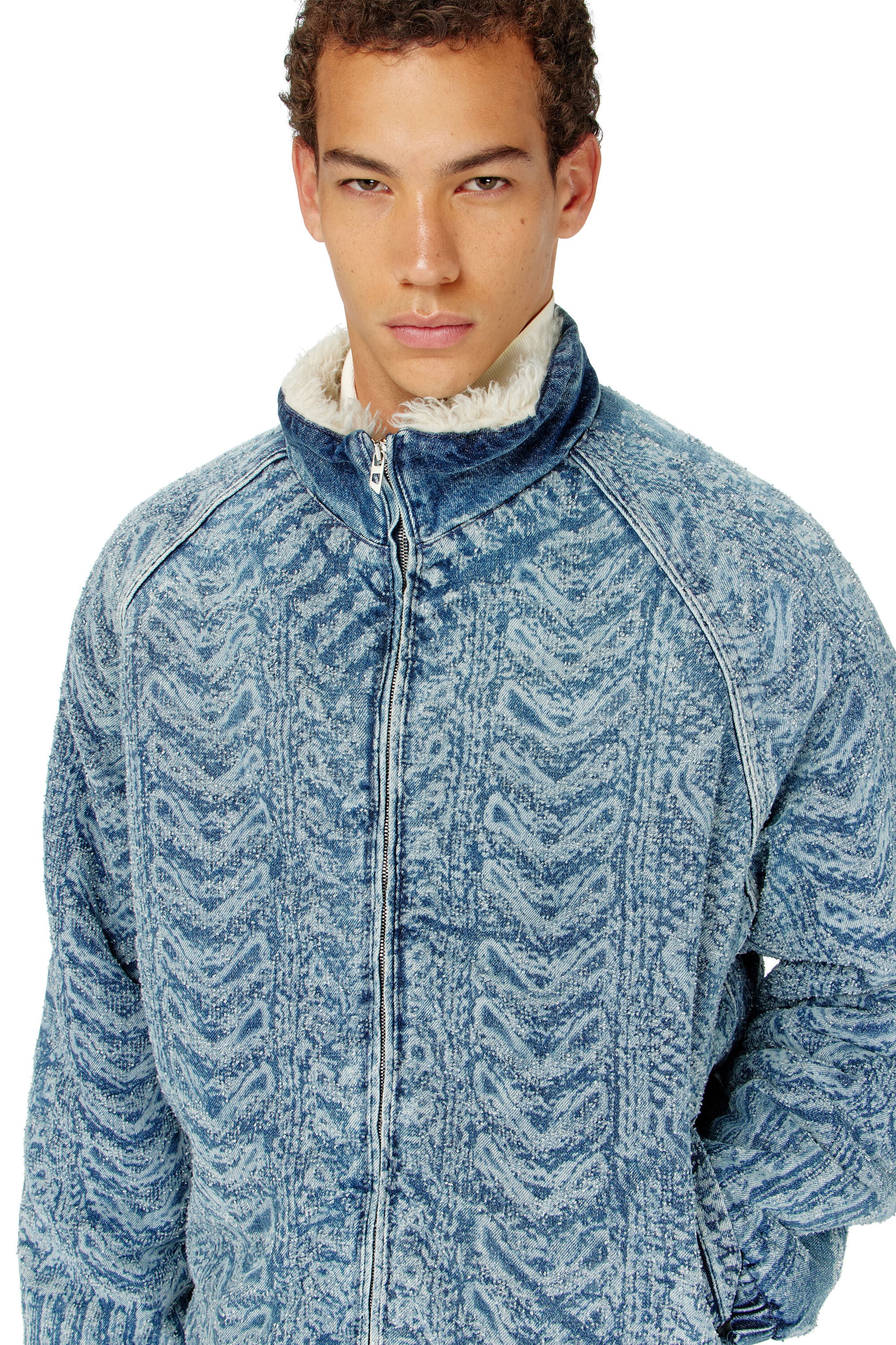Diesel - D-KRAPS-S, Chaqueta de denim efecto punto trenzado Hombre in Azul marino - 5