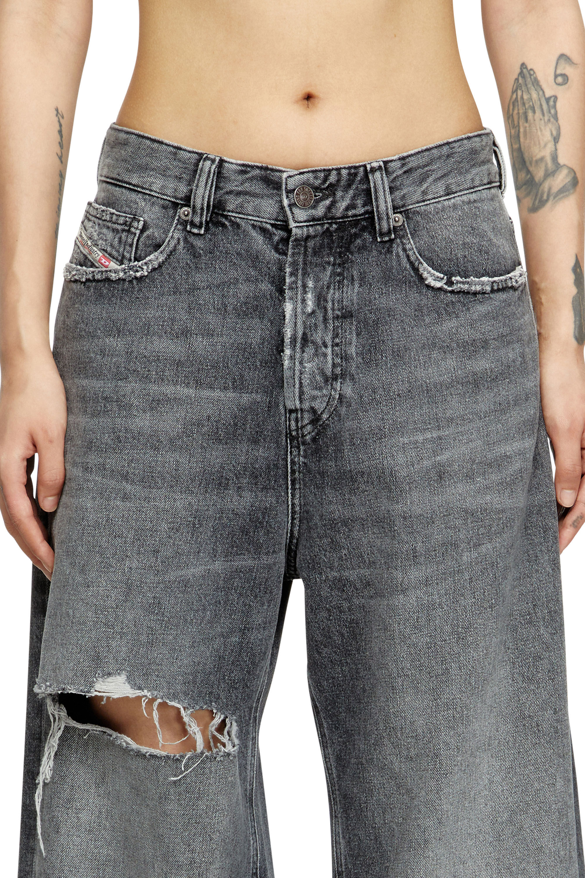Diesel - Relaxed Jeans 1996 D-Sire 007X4 Mujer, Negro/Gris oscuro - 5