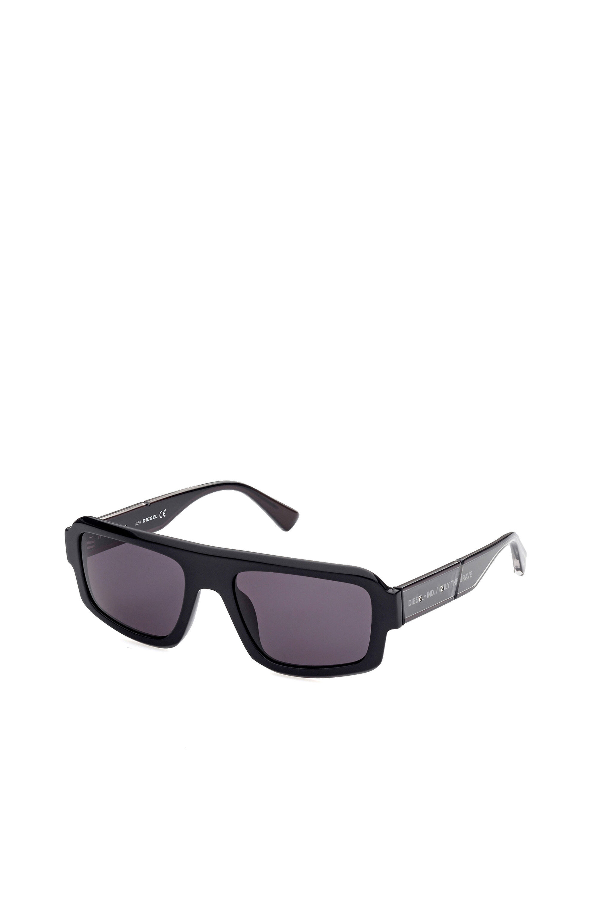Diesel - DL0348, Gafas de sol de construcción atrevida Hombre in Negro - 2
