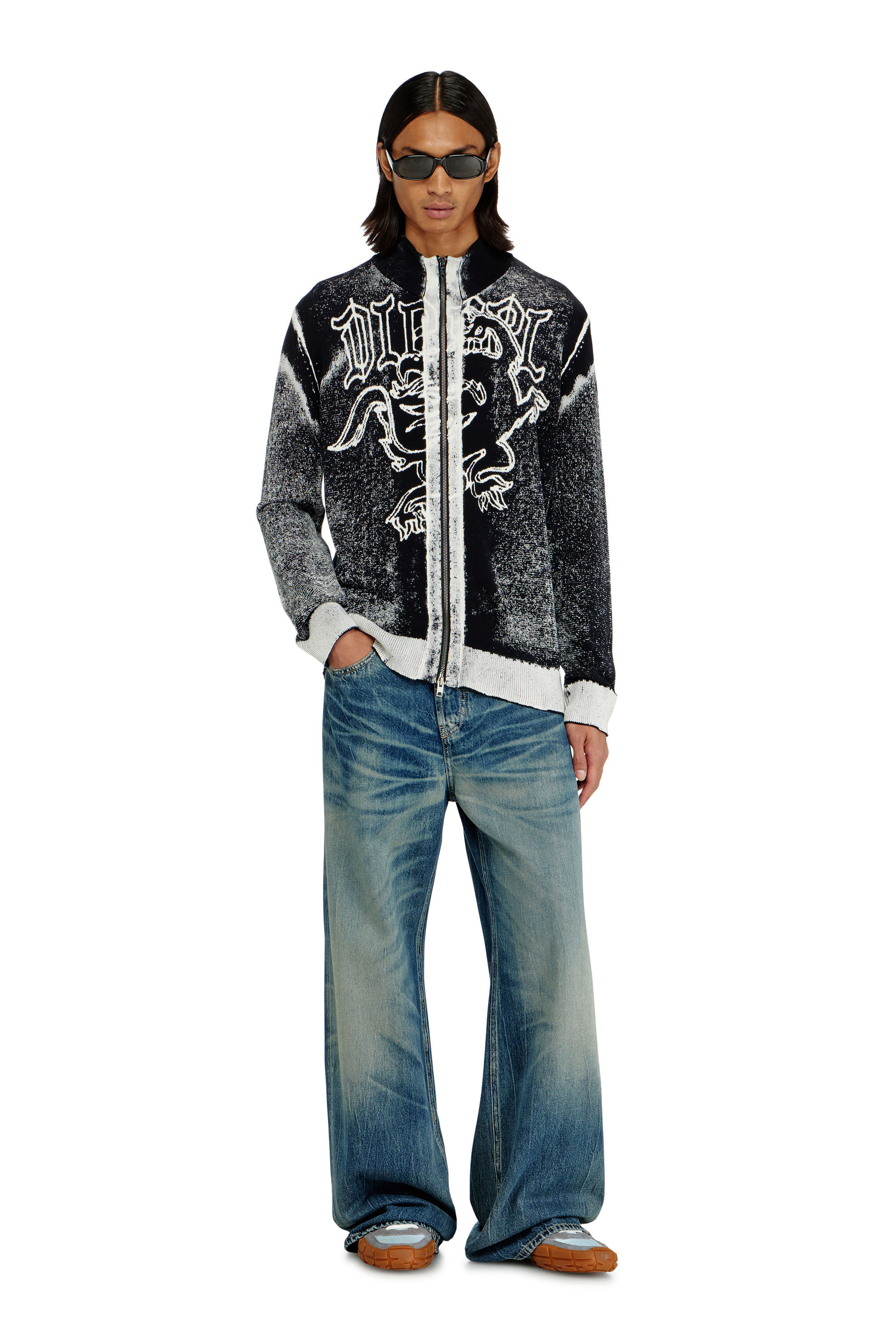 Diesel - K-LAUROS, C&aacute;rdigan tratado con motivo de grifo Hombre in Multicolor - 1