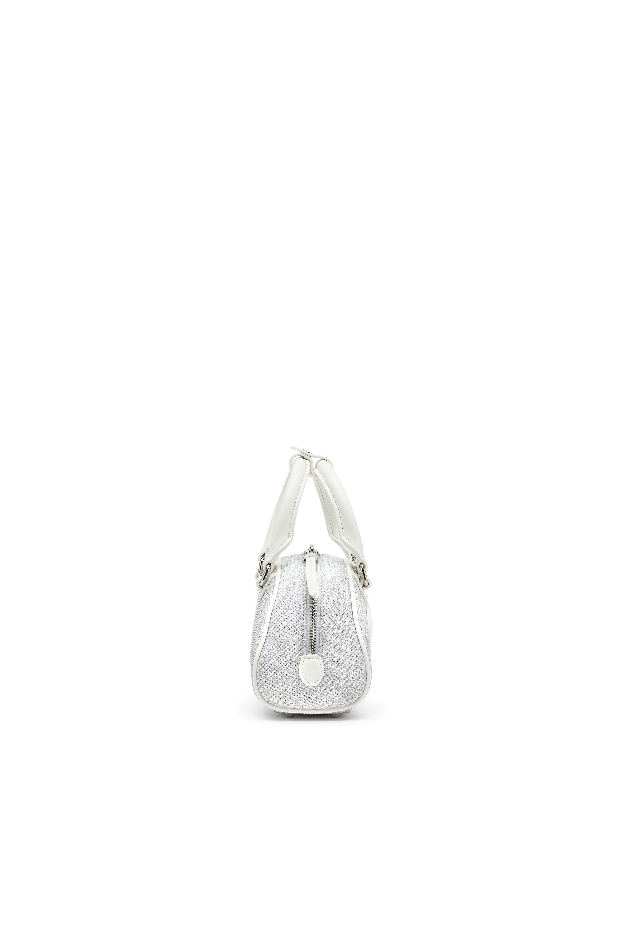 Diesel - 1DR DOME CROSSBODY, 1DR Dome-Mini bolso tipo bowling en tejido Lurex Mujer in Blanco - 4