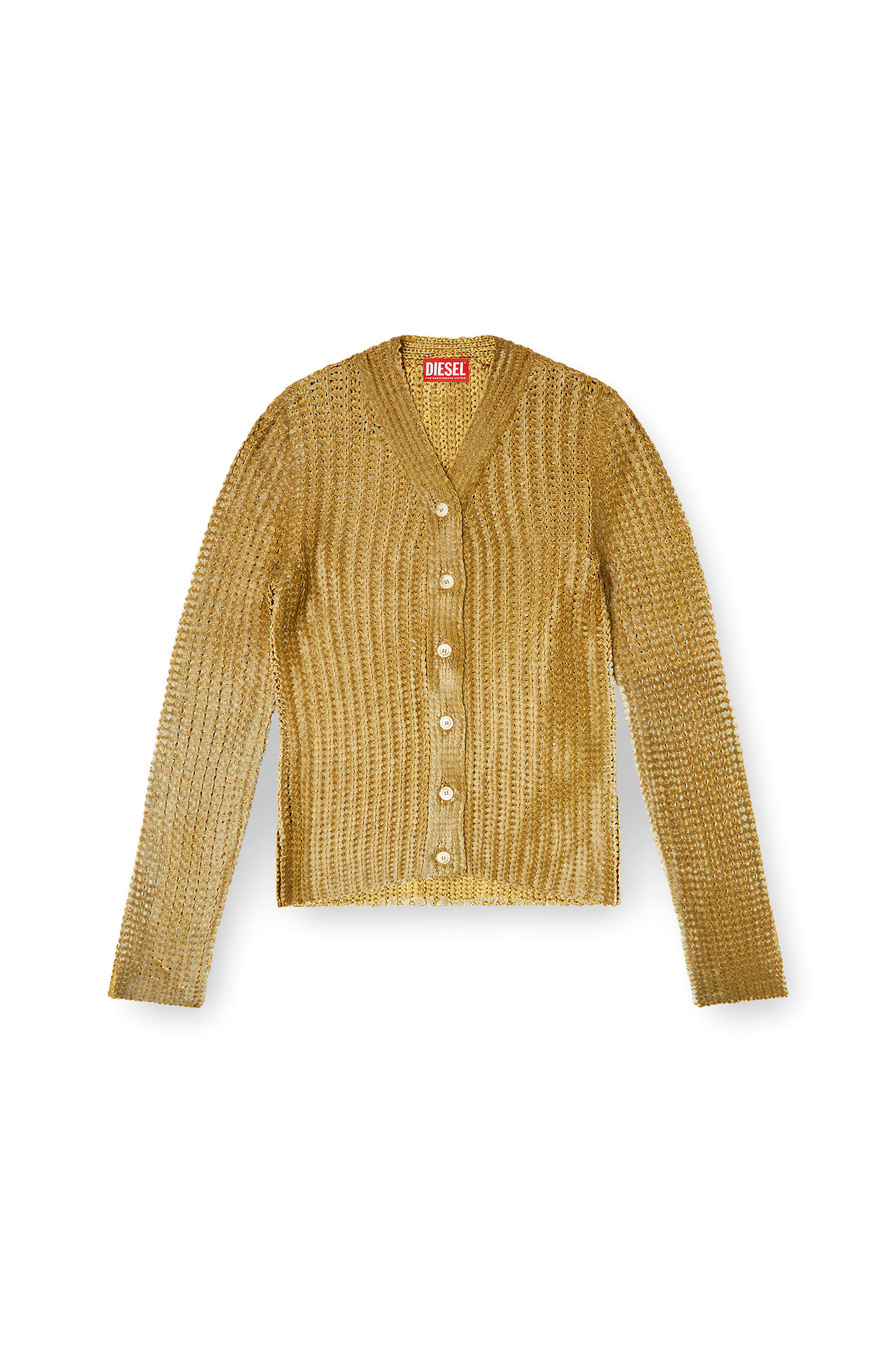 Diesel - M-MILLO, Cárdigan de canalé con efecto brillante Mujer in ToBeDefined - 2
