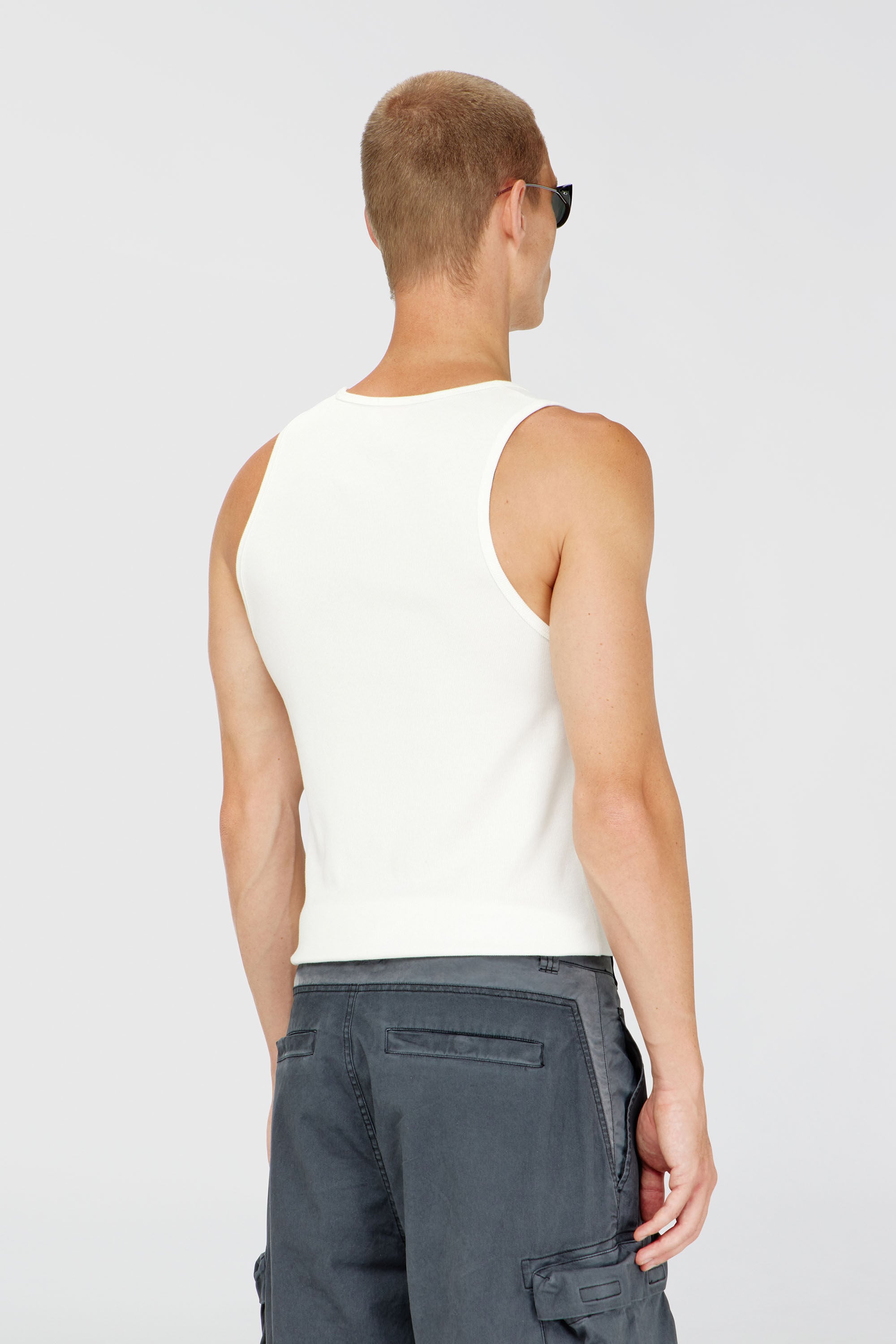 Diesel - T-LIFTY-IOD, Camiseta de tirantes de algod&oacute;n con logo Hombre in Blanco - 4