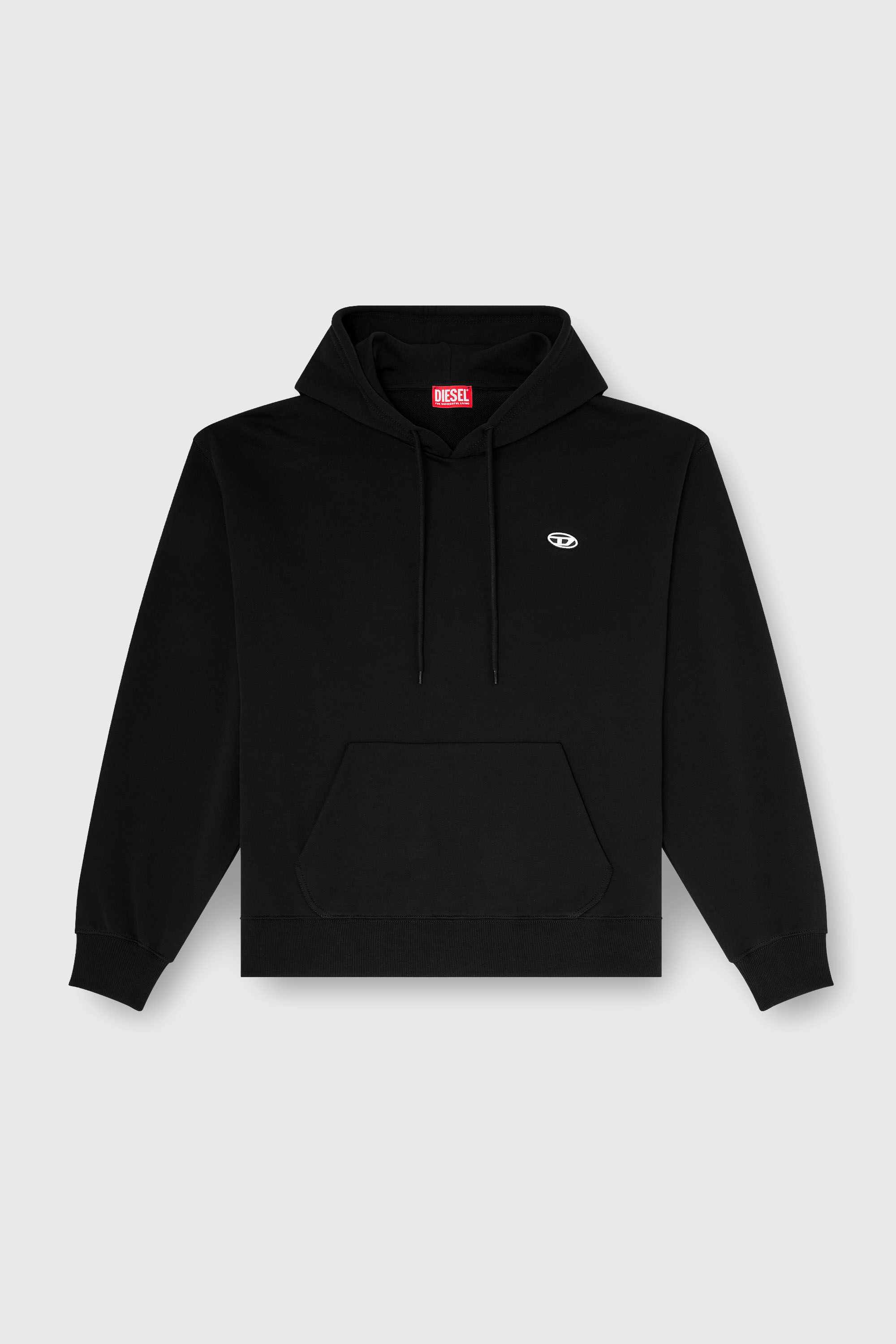 Diesel - S-LUK-H-MOON-T92, Sudadera con capucha con logotipo Oval D Hombre in Negro - 2