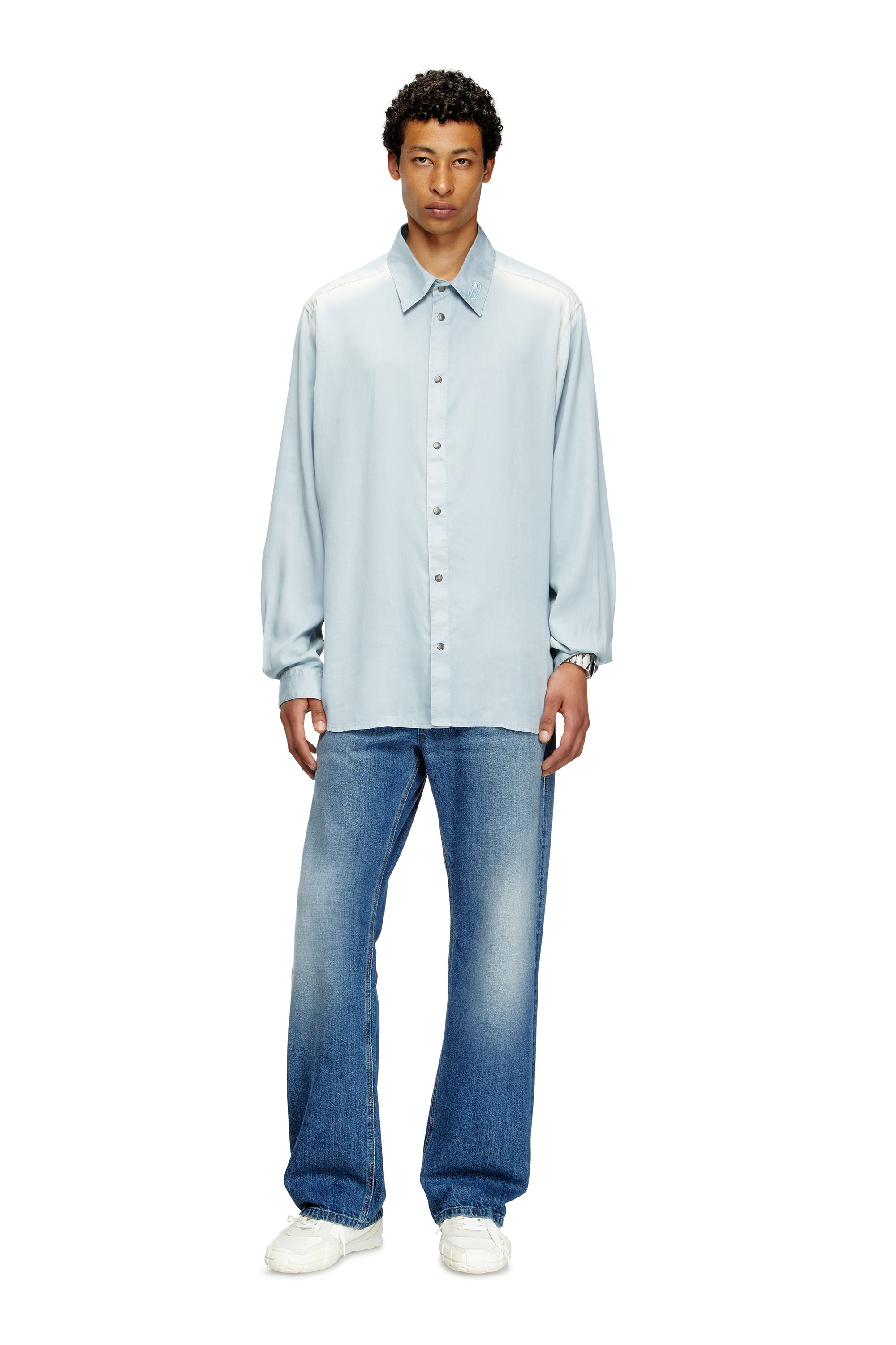 Diesel - S-SLANTE-D LOW, Deportivas de ante y cuero con logotipo D Hombre in ToBeDefined - 7