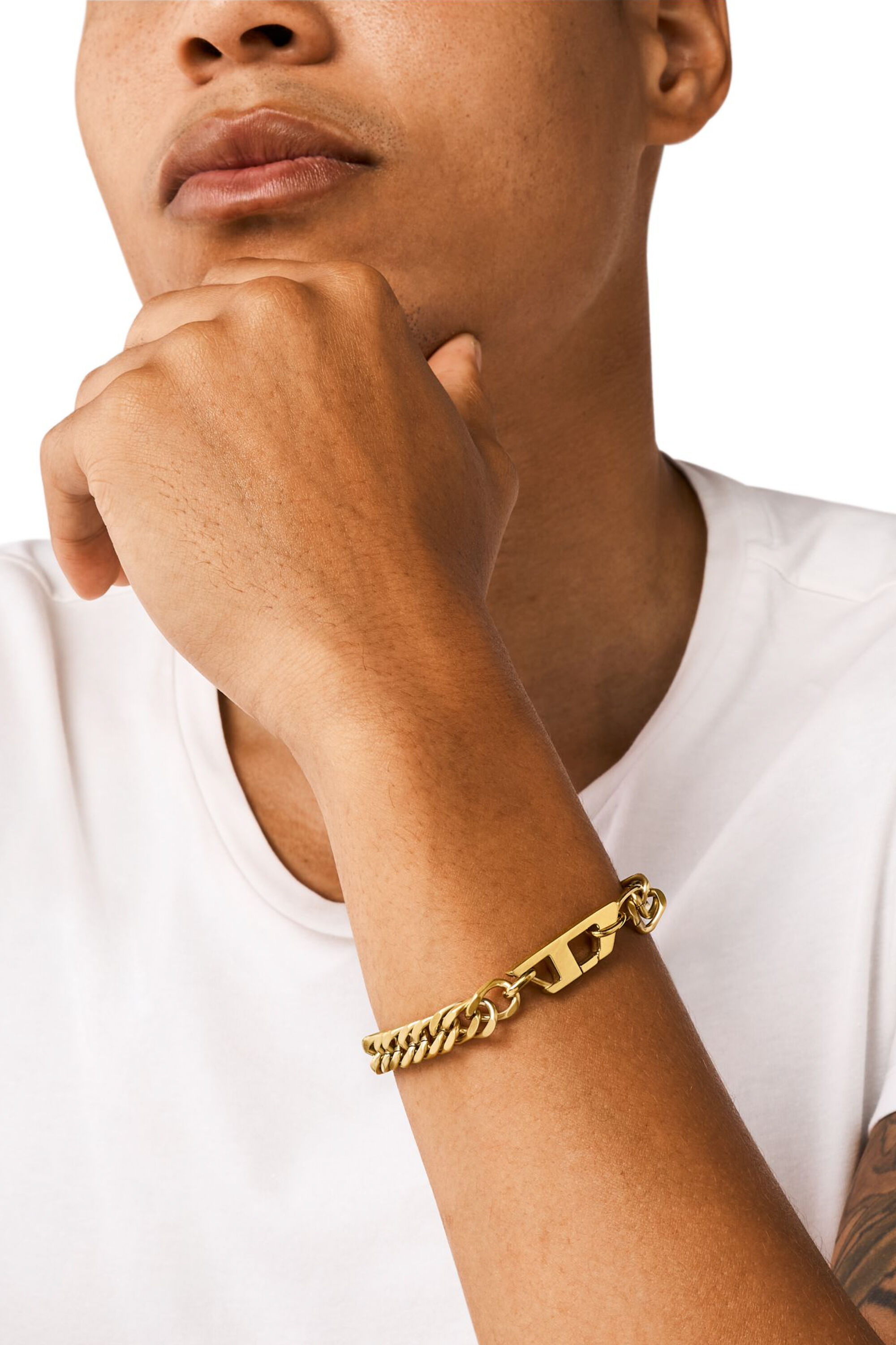 Diesel - DX1511710, Pulsera de cadena de acero inoxidable de color dorado mate Unisex in Dorado - 3