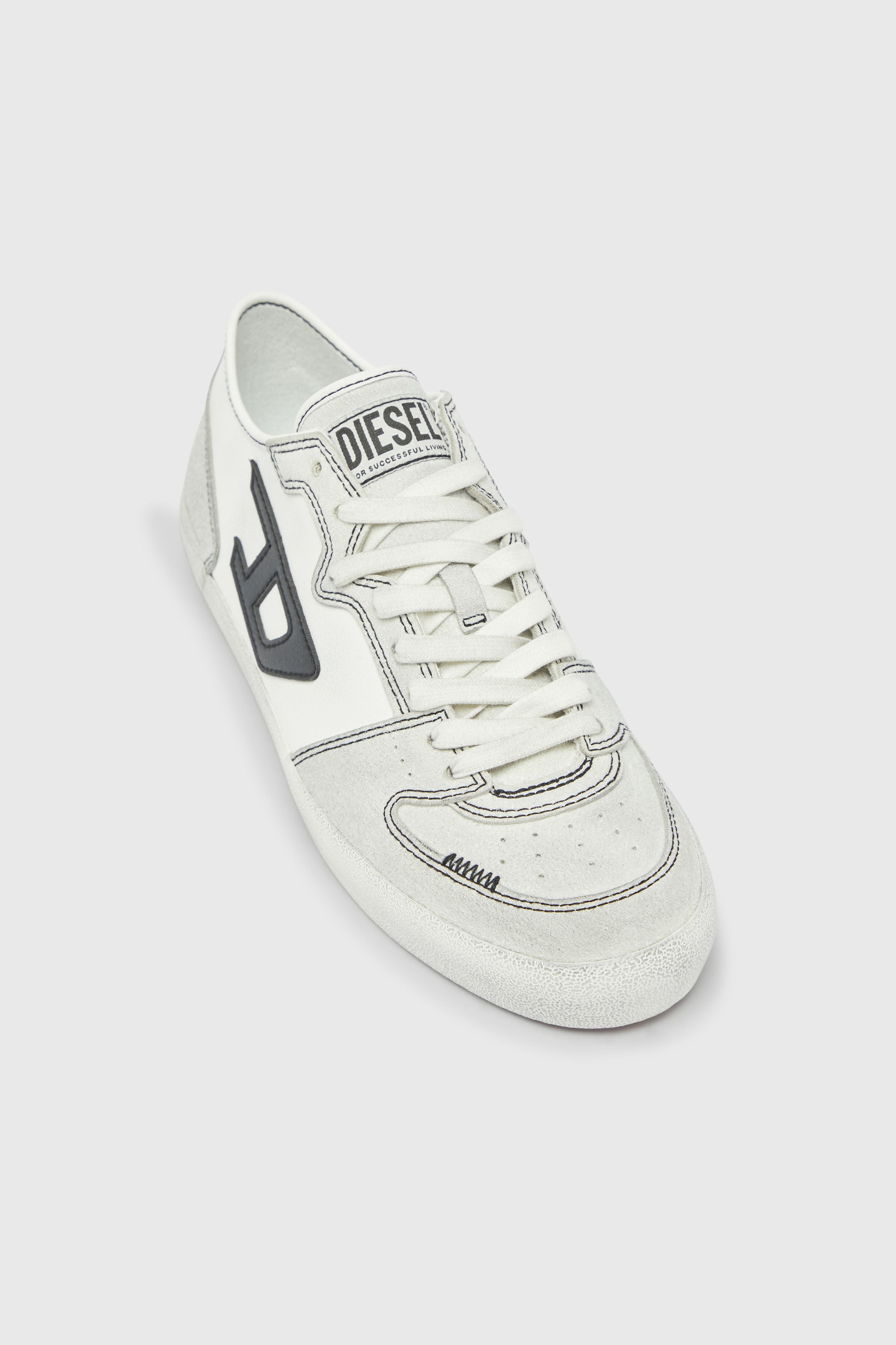 Diesel - S-LEROJI D-2 LOW, S-Leroji - Zapatillas paneladas con logo D Hombre in Blanco - 6