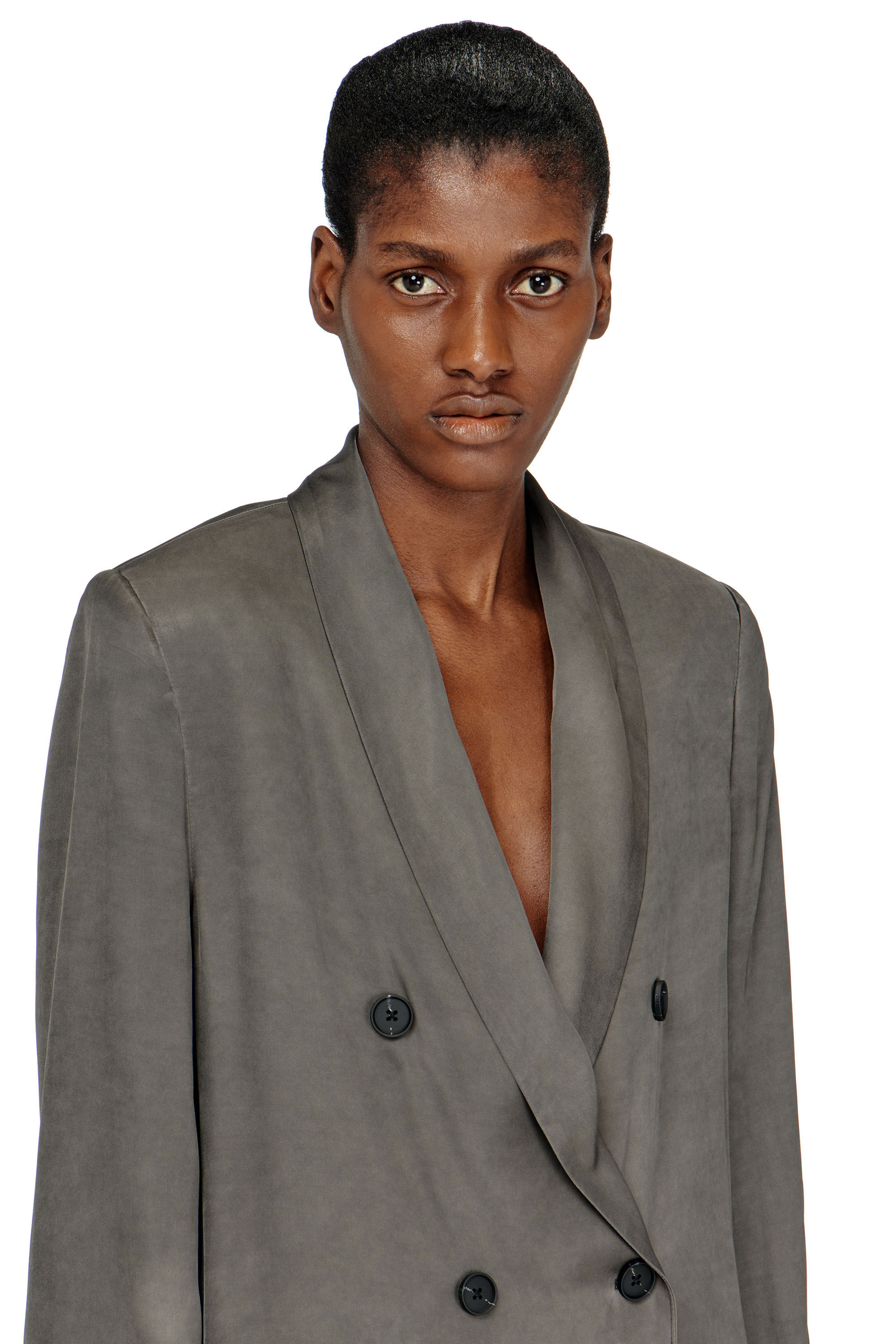 Diesel - G-AVINA-S1, Blazer de viscosa fluida tratada Mujer in Gris - 5