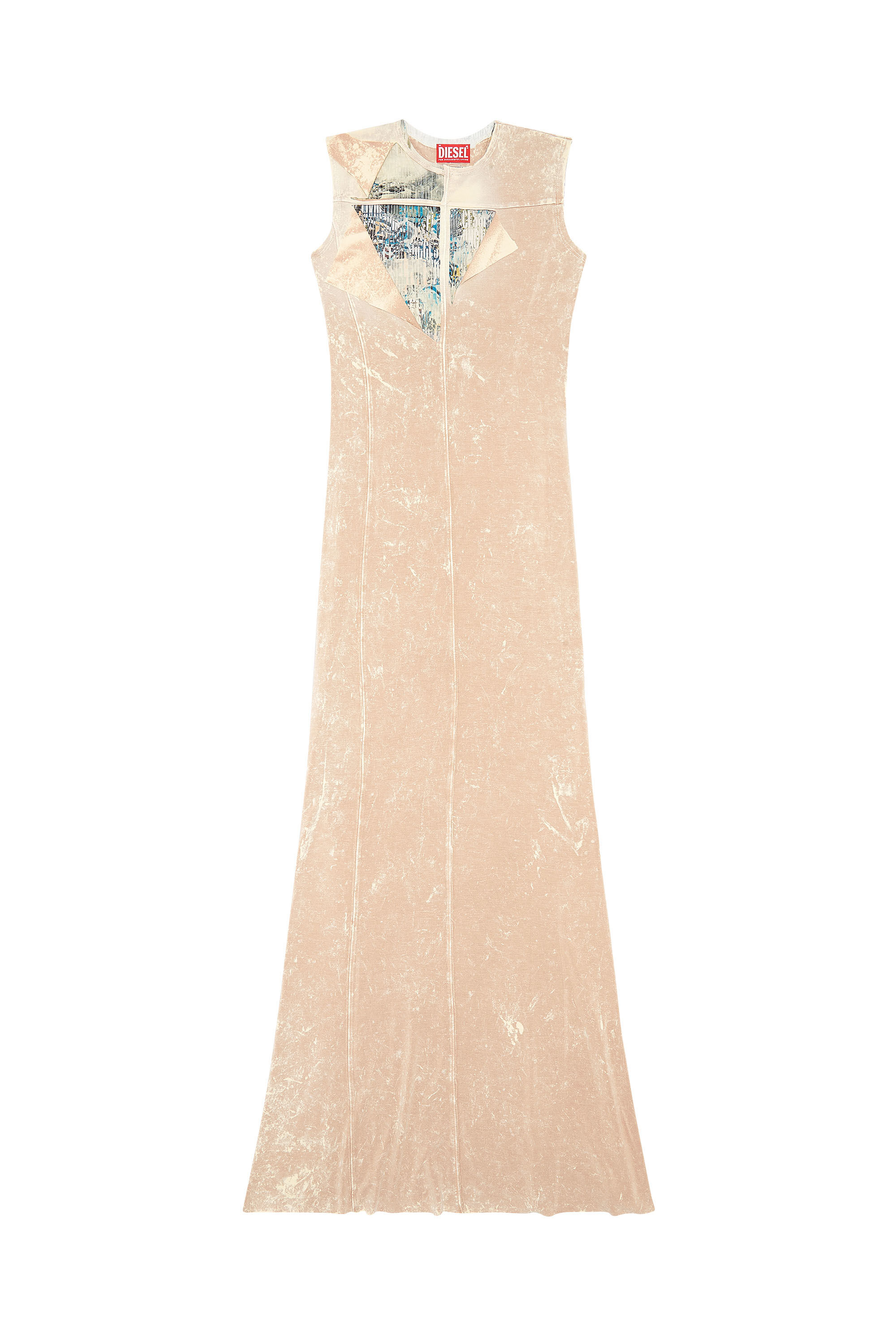 Diesel - D-TREATY, Vestido de doble capa con lavado marmolado Mujer in Beige - 2