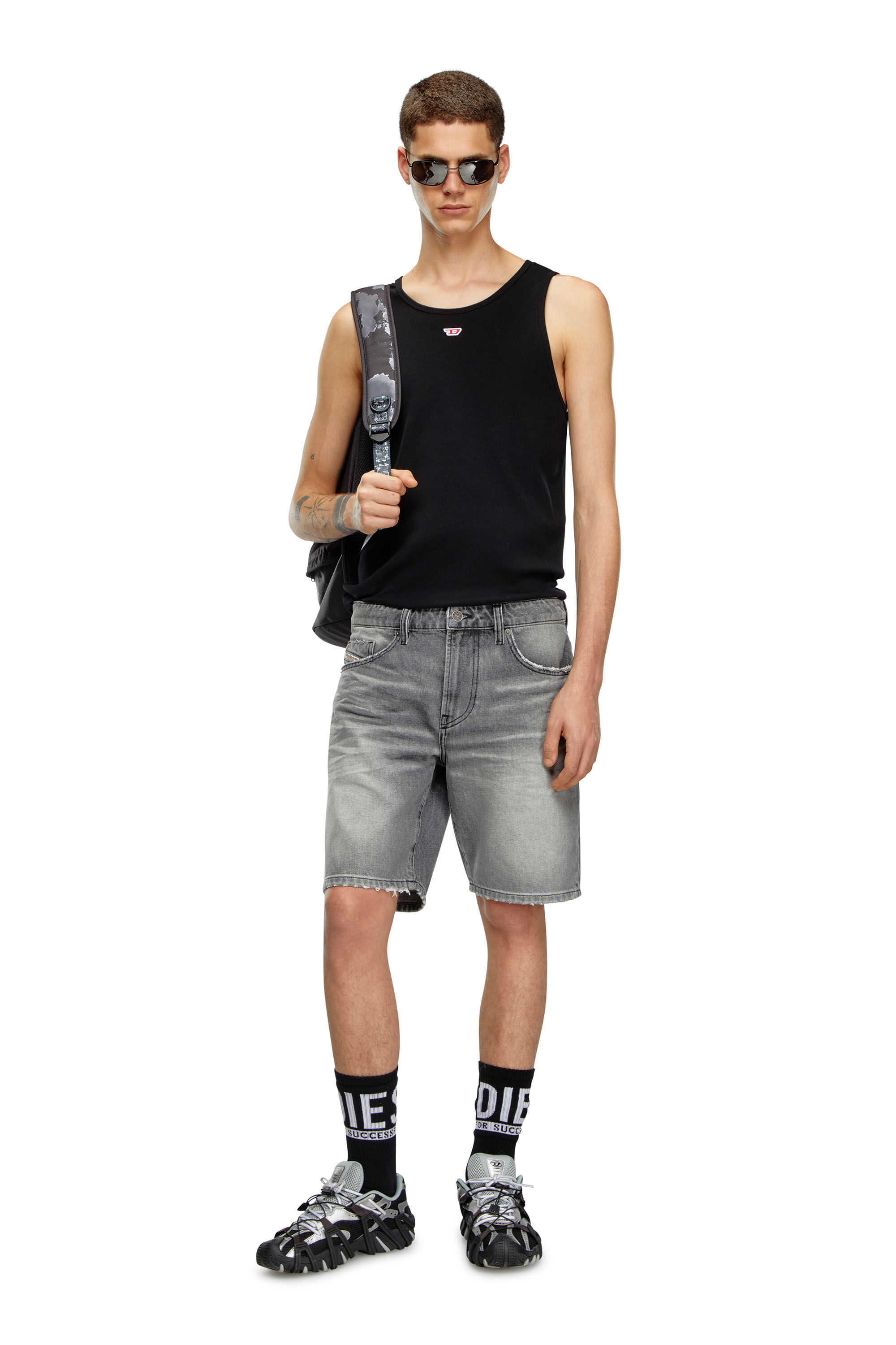 Pantalones cortos vaqueros slim Hombre Gris Diesel