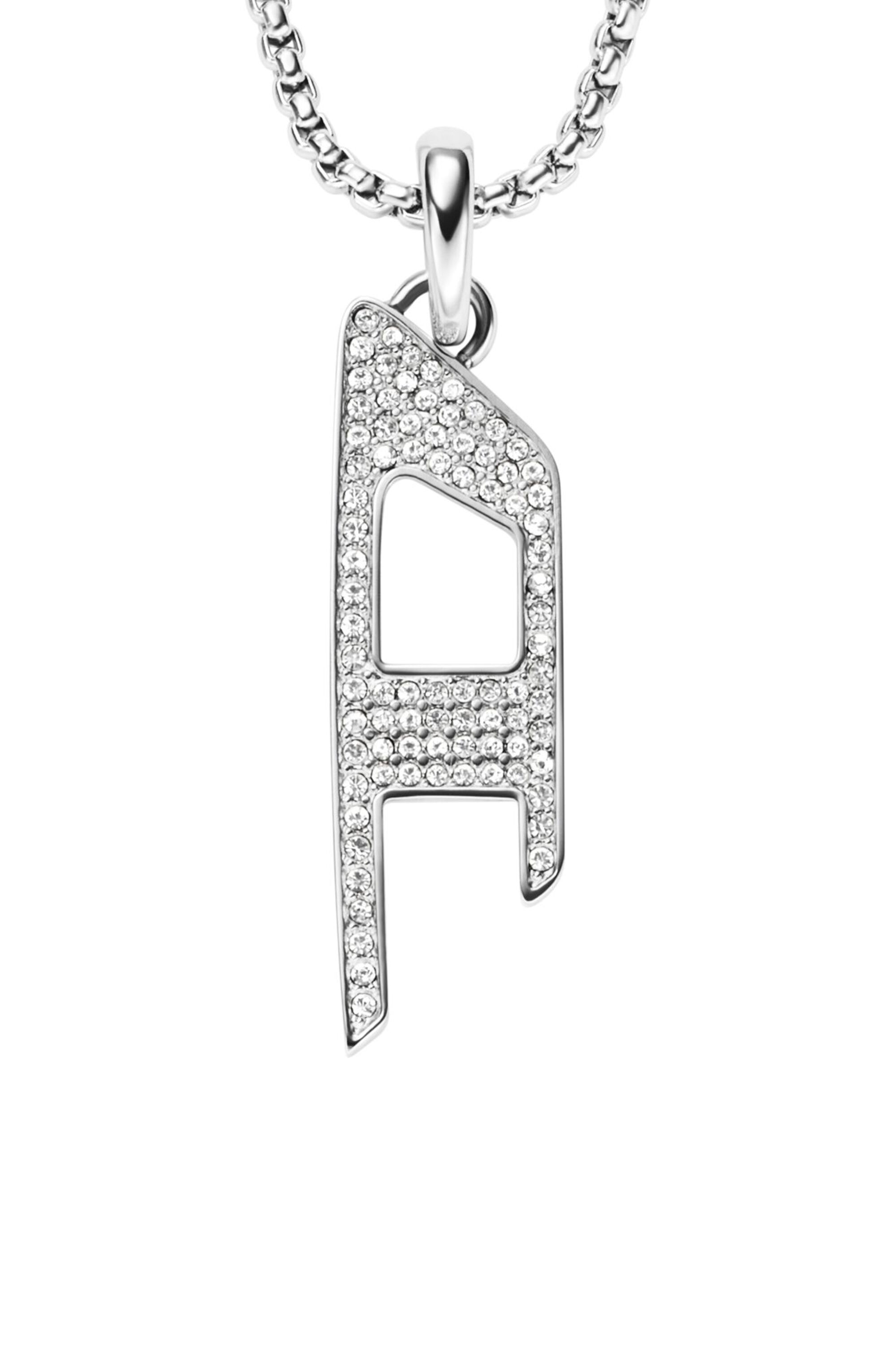 Diesel - DX1624040 JEWELLERY, Collar con colgante brillante de acero inoxidable Unisex in Plateado - 2