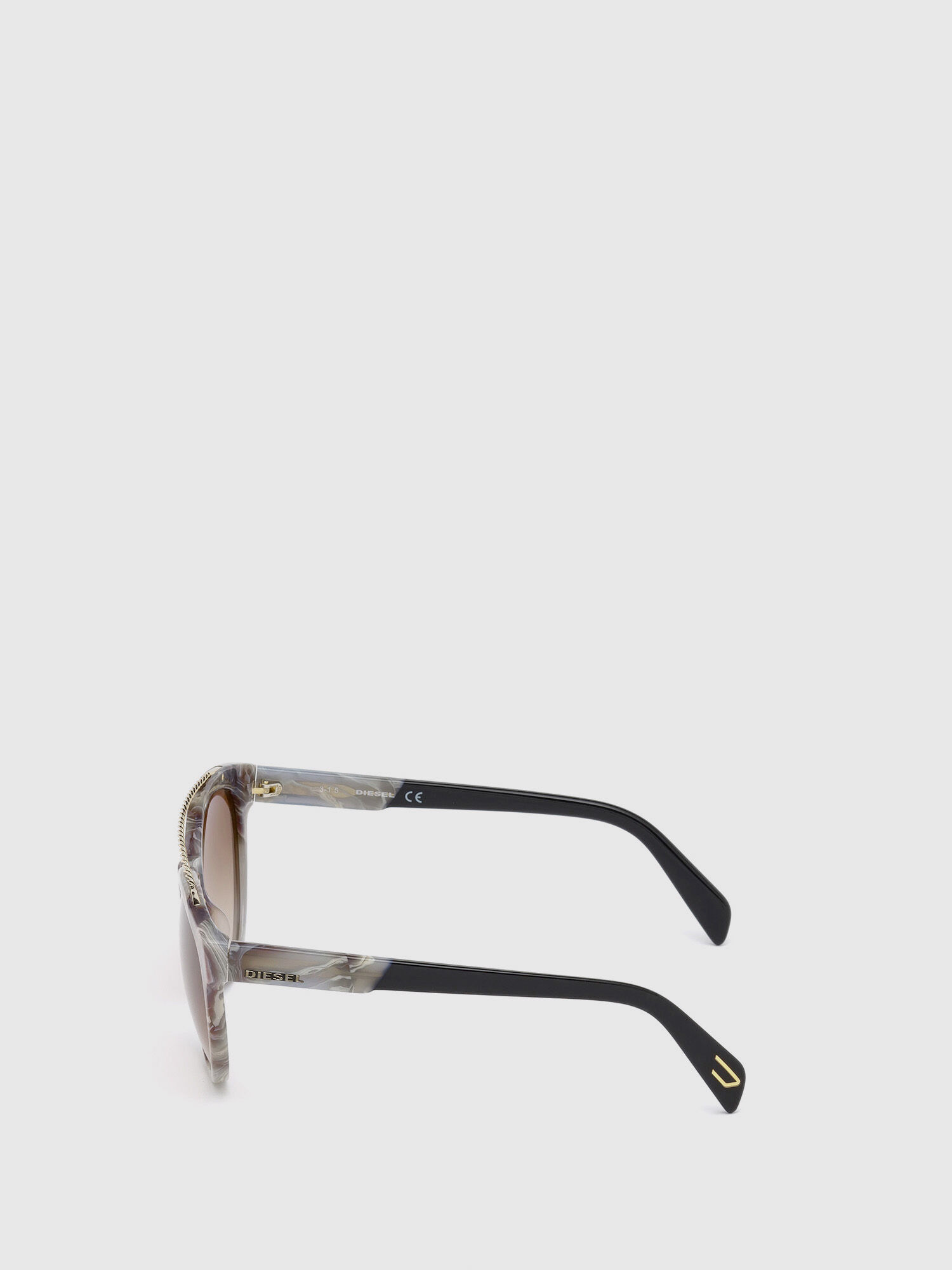 Diesel - DM0189, Gafas con elegante detalle metálico torzado Unisex in Gris - 3